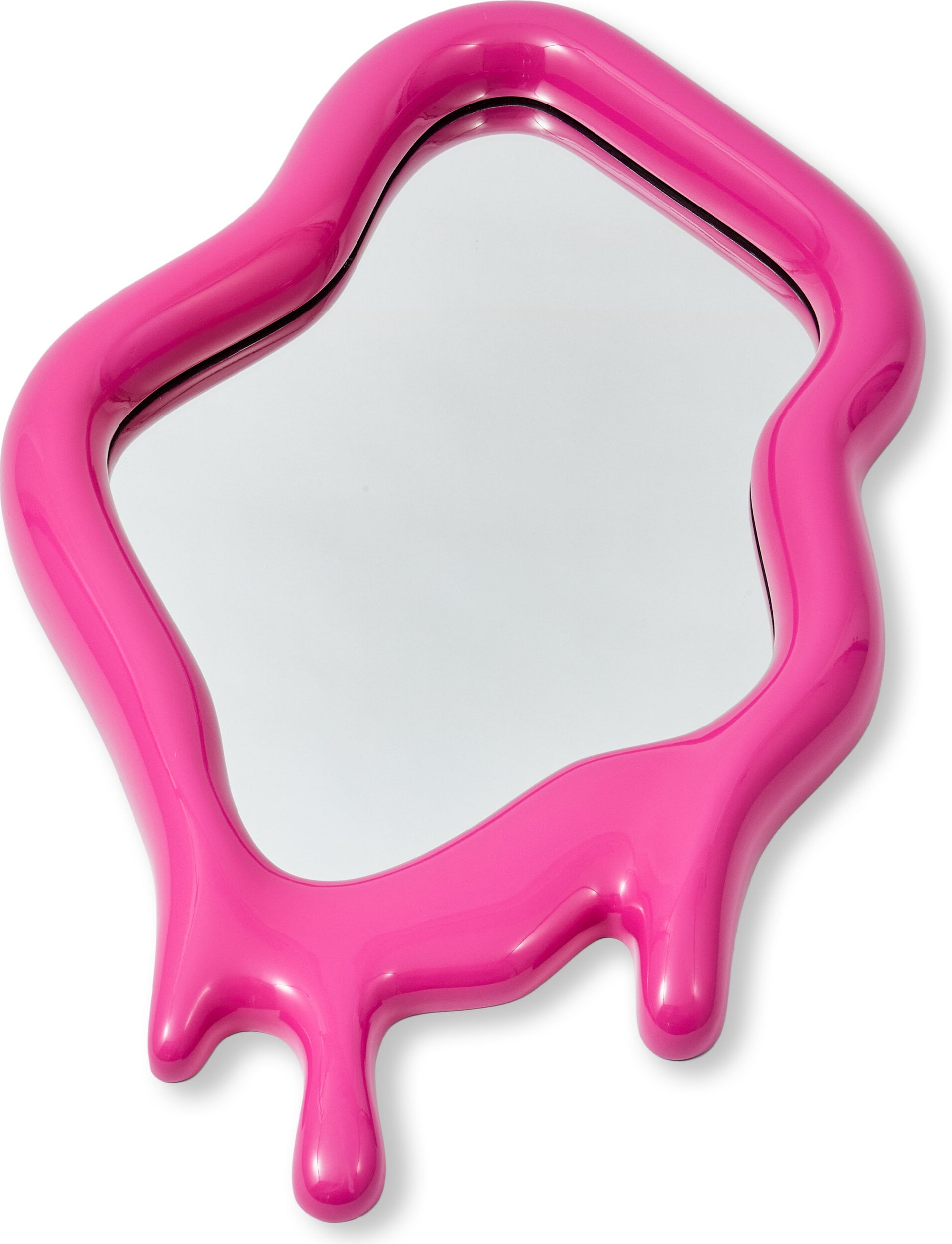 Lustro ścienne Melting 70 x 45 cm różowe