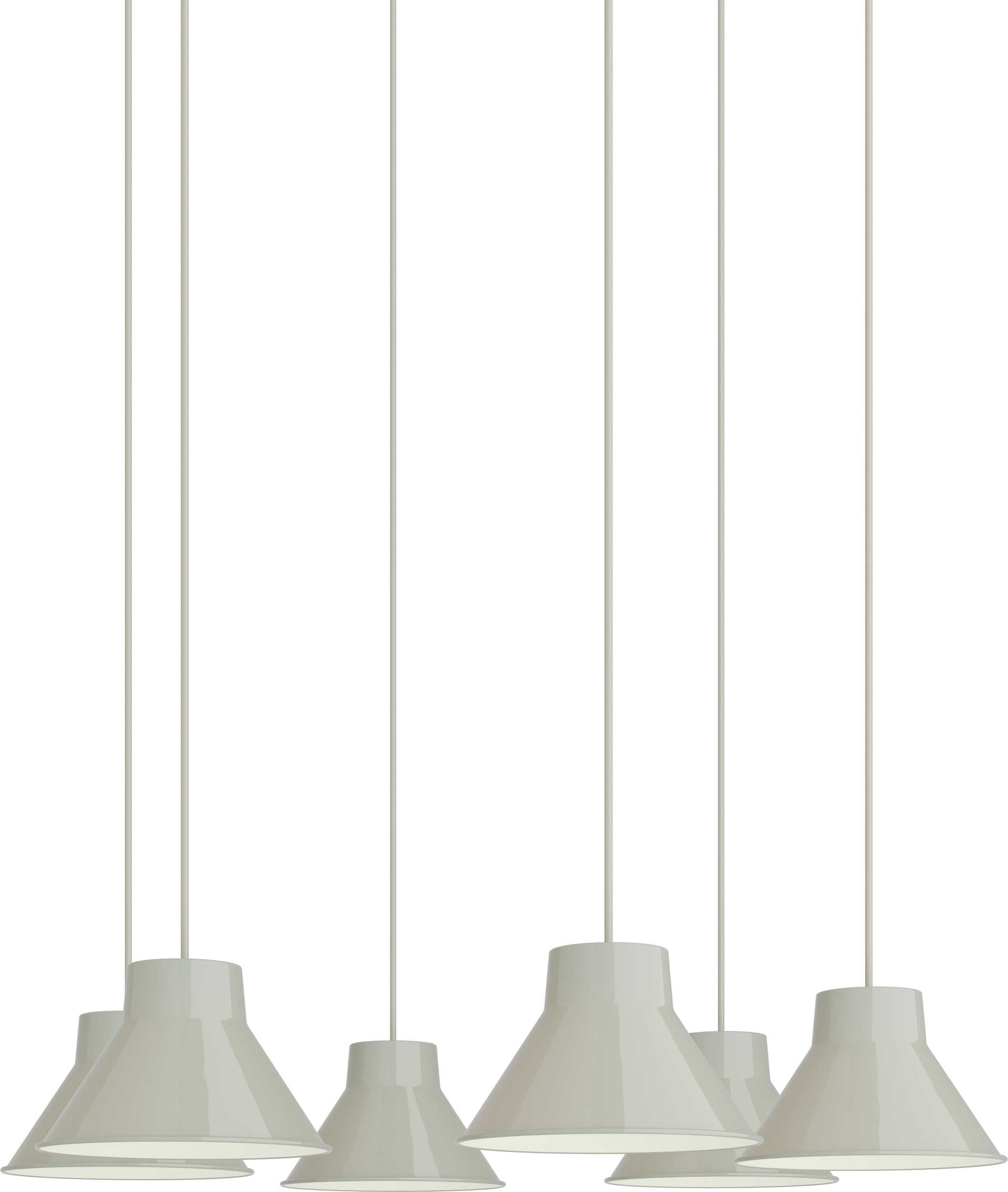 Lampa wisząca z 6 kloszami Top 21 cm jasnoszara