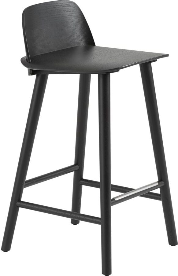 Stołek Nerd 65 cm czarny z ochraniaczem na podnóżek