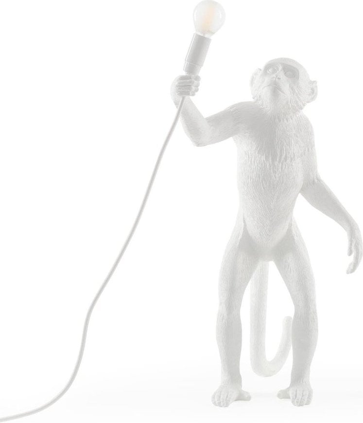 Lampa Monkey biała stołowa stojąca