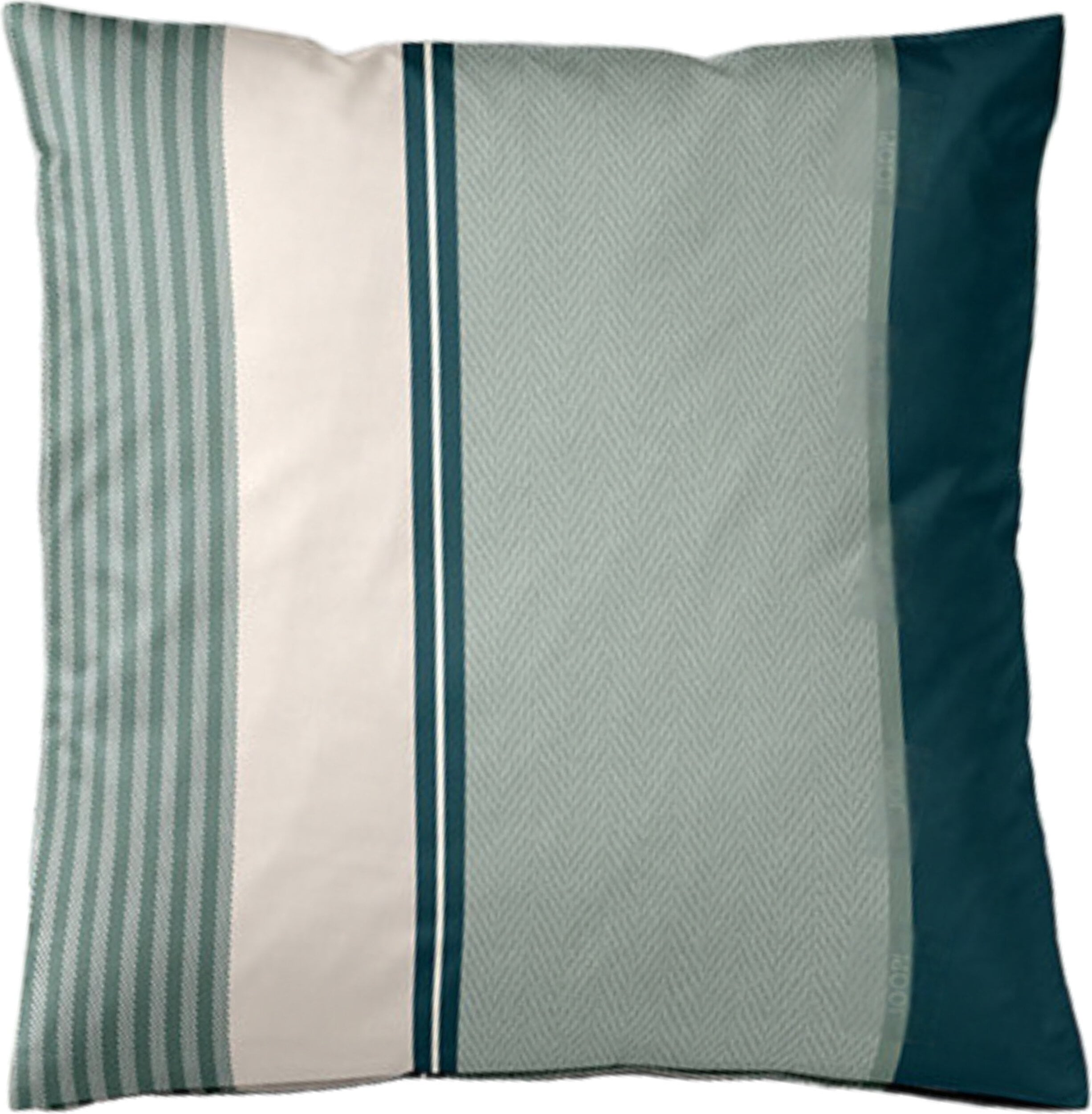 Poszewka na poduszkę Herringbone Stripes 80 x 80 cm Emerald z bawełny satynowej