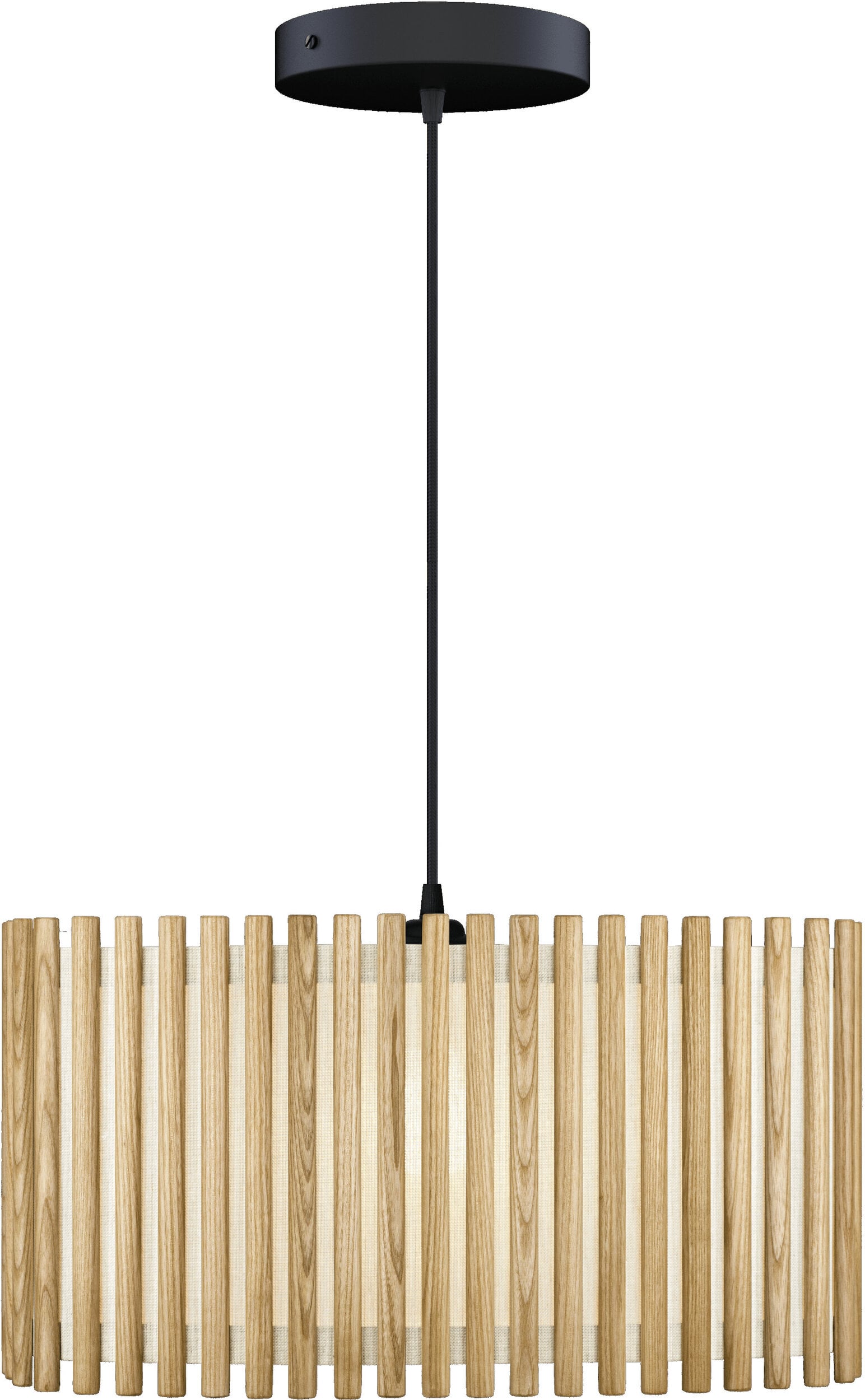Lampa wisząca Komorebi prostokątna 33 cm naturalny dąb z czarną rozetą