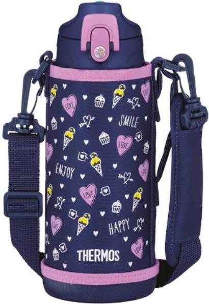 Termos dla dzieci z 2 nakrętkami w etui Active 800 ml fioletowy