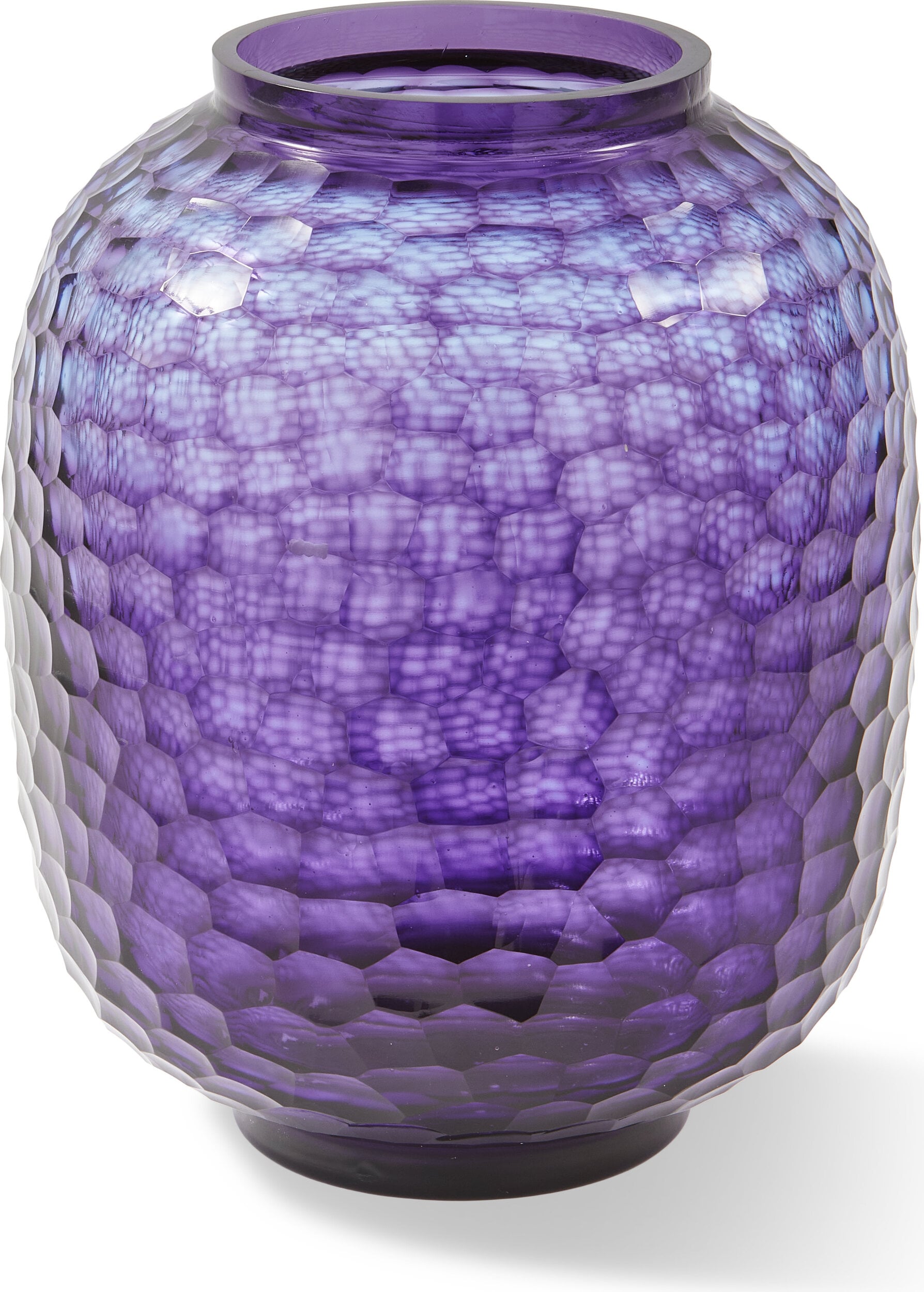 Wazon szklany Honeycomb 33 cm fioletowy