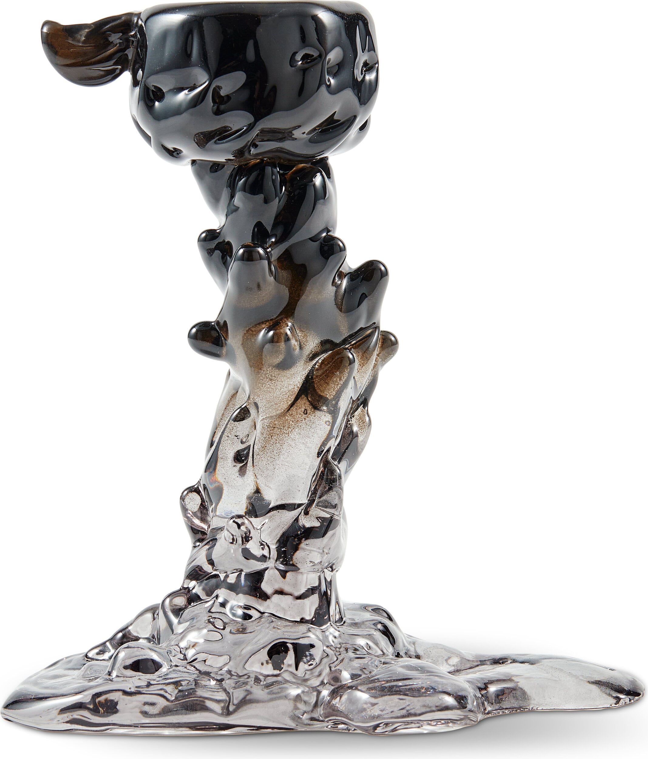 Świecznik na klasyczną świecę Drip 14 cm czarny