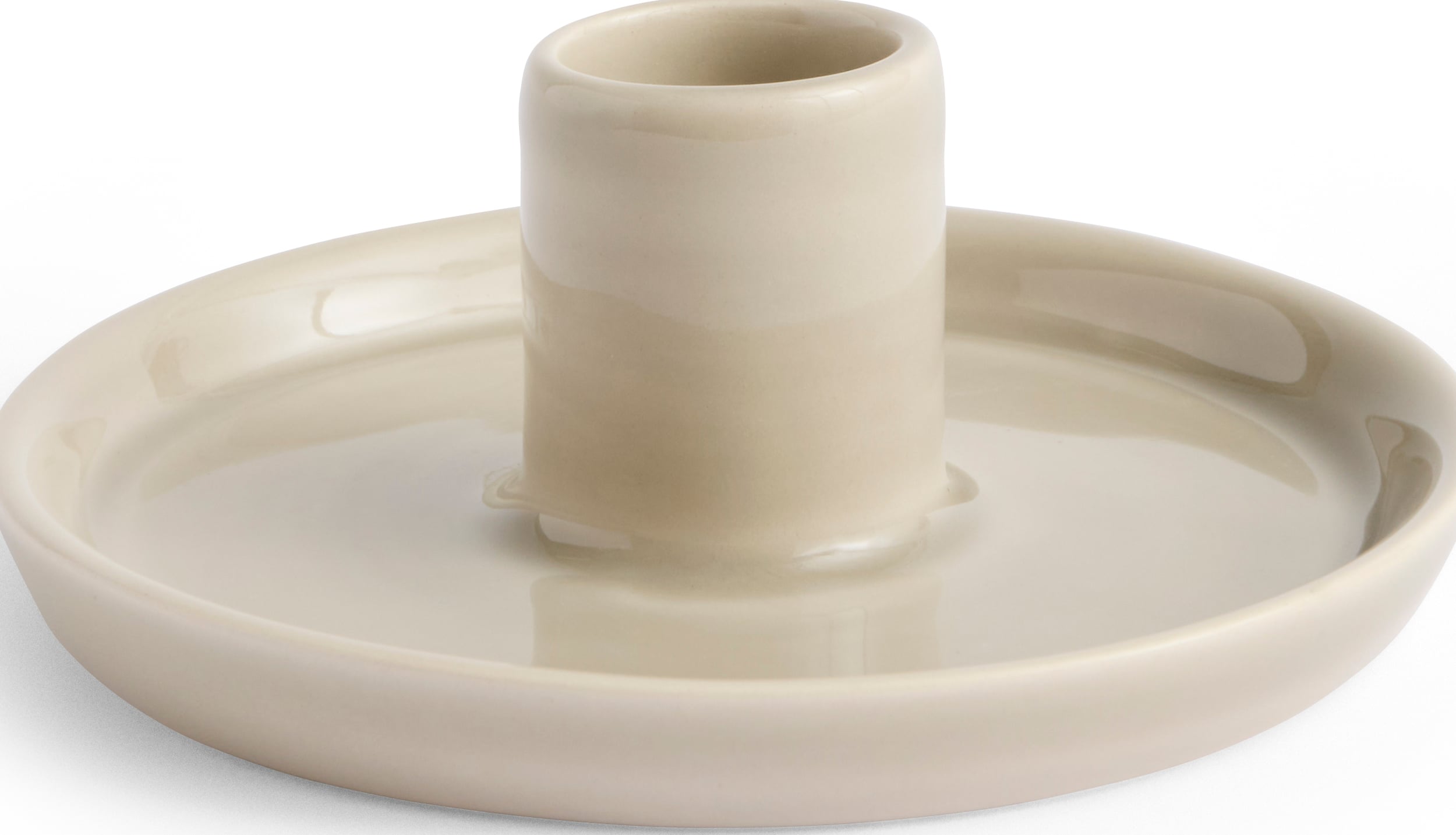 Świecznik na klasyczną świecę Disc 10 cm jasnoszary