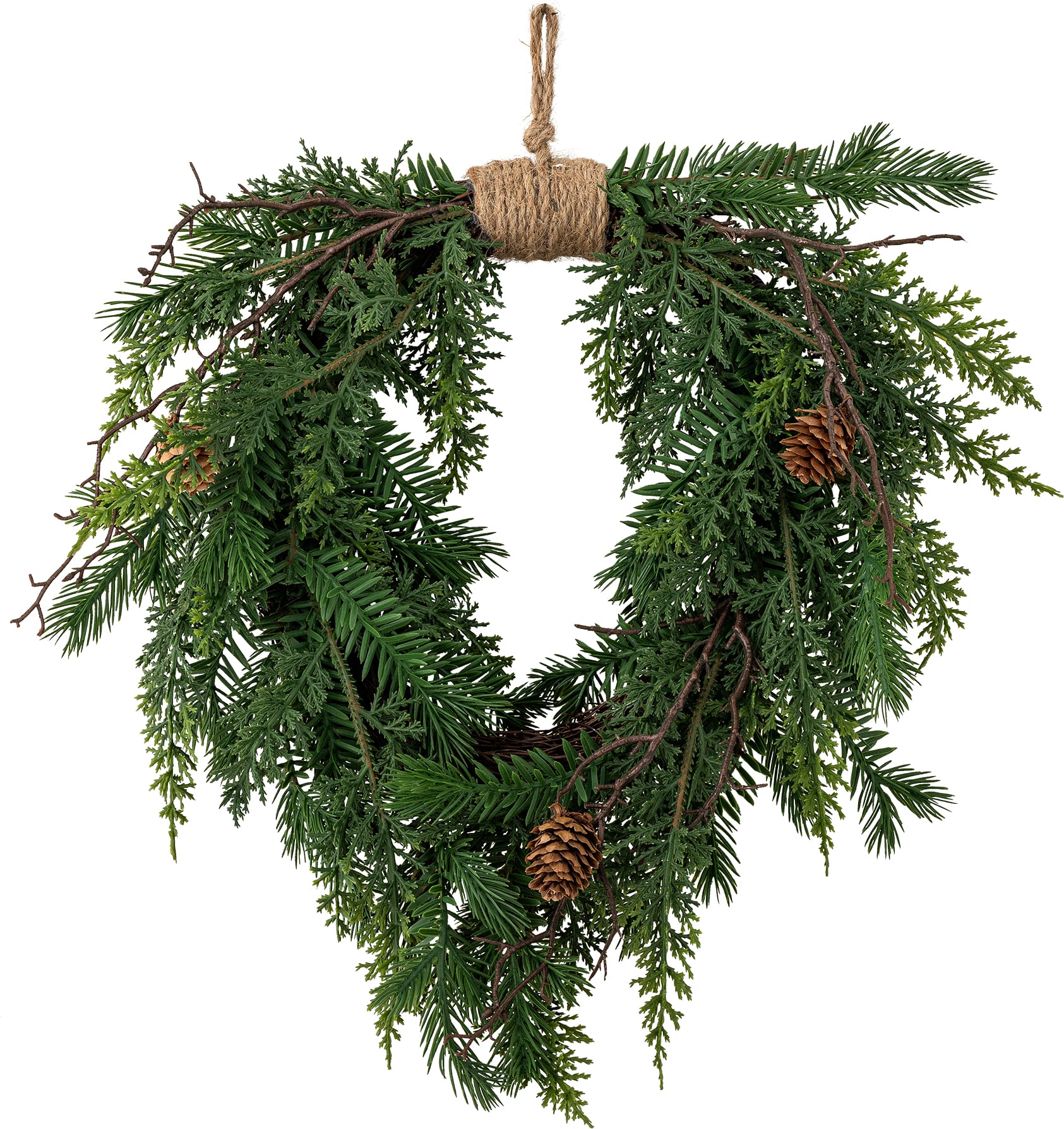 Dekoracja świąteczna Pine 13 cm zielona
