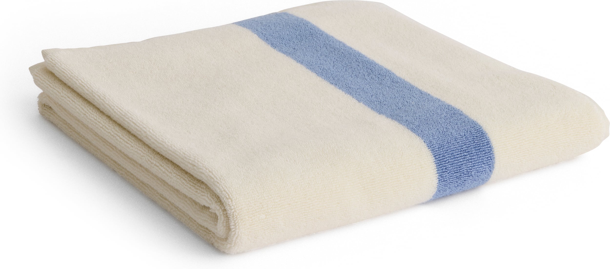 Ręcznik kąpielowy Stripe w pasy 70 x 140 cm beżowo-niebieski