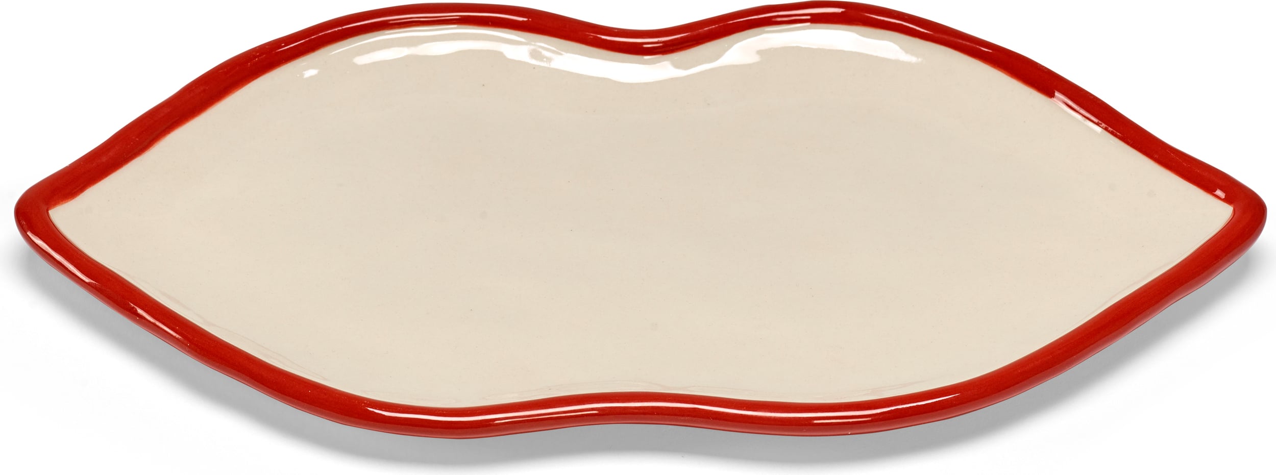Talerze do serwowania Les Objets Mouleversants 25 5 cm biało-czerwone 4 szt.