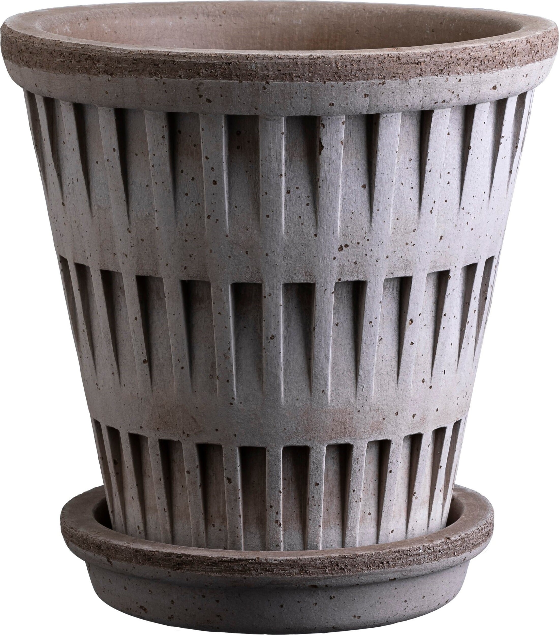 Doniczka z podstawką Pantheon 16 cm szara