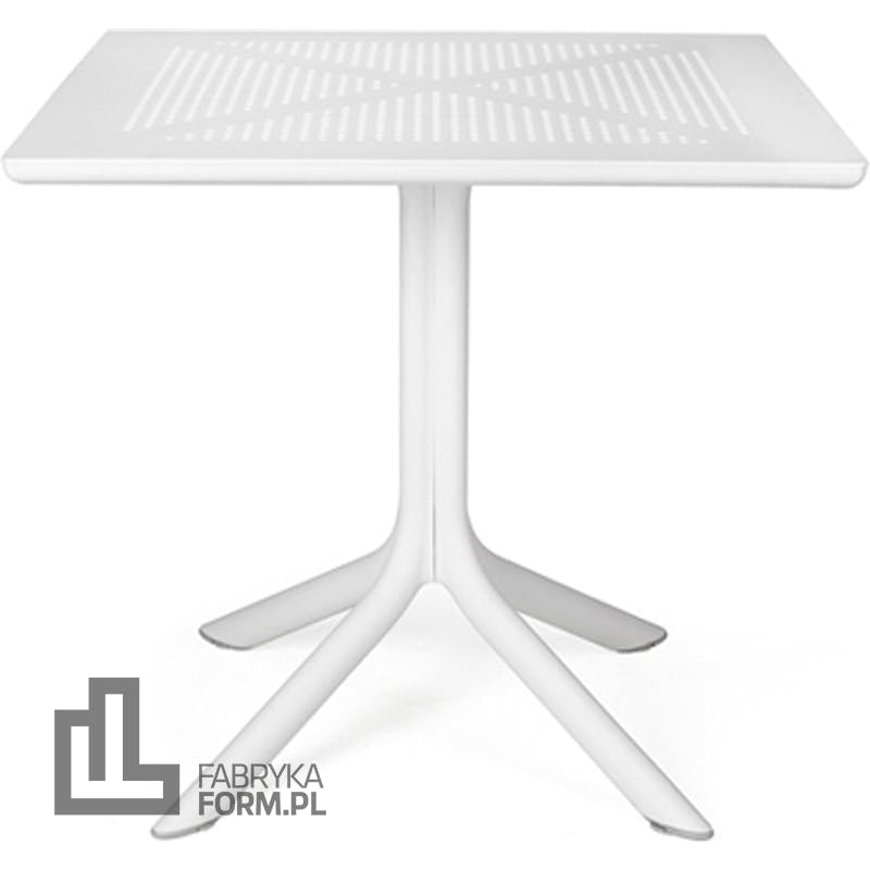 Stolik ogrodowy Clip 80 x 80 cm biały