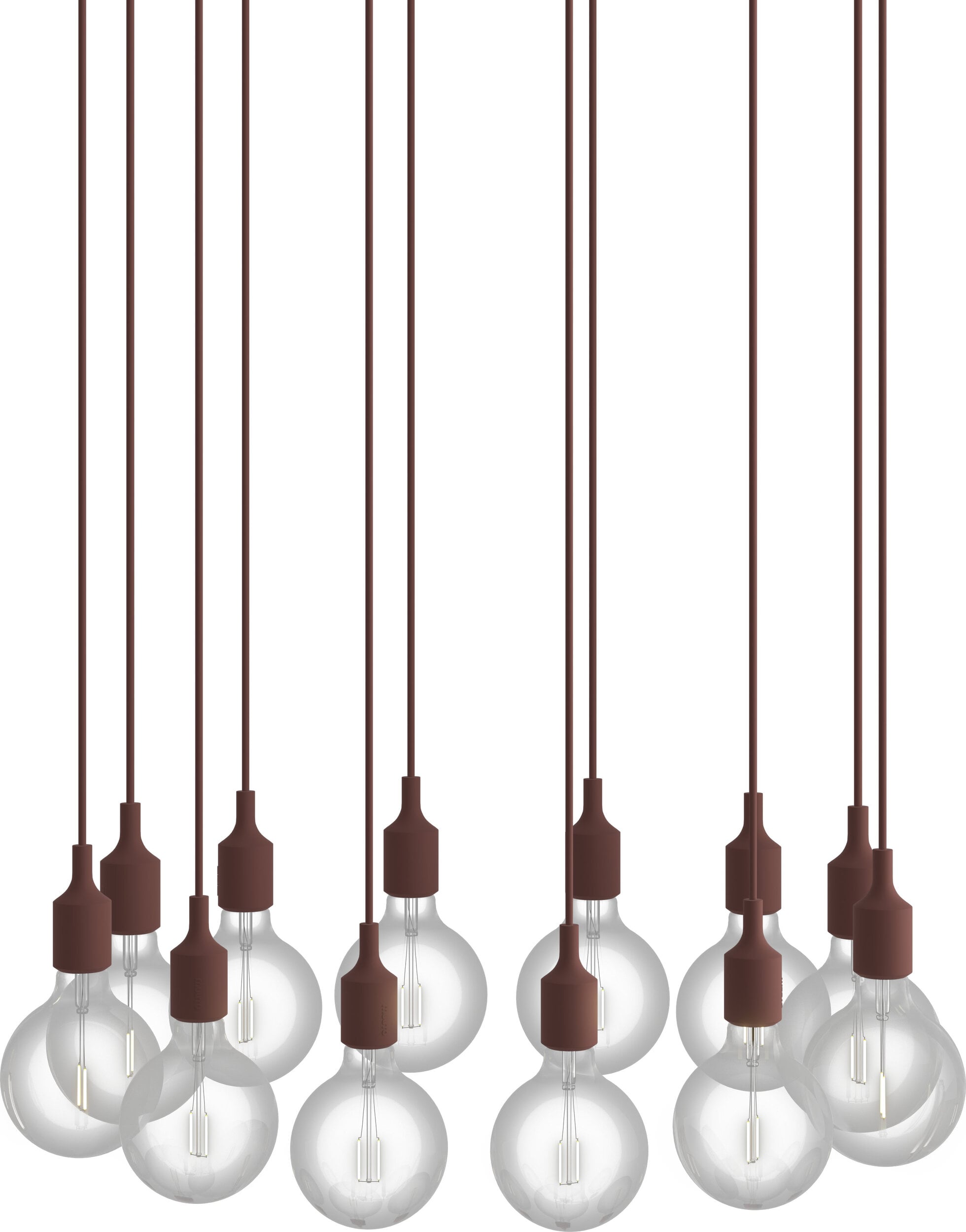 Lampa wisząca E27 12-punktowa ciemnoczerwona