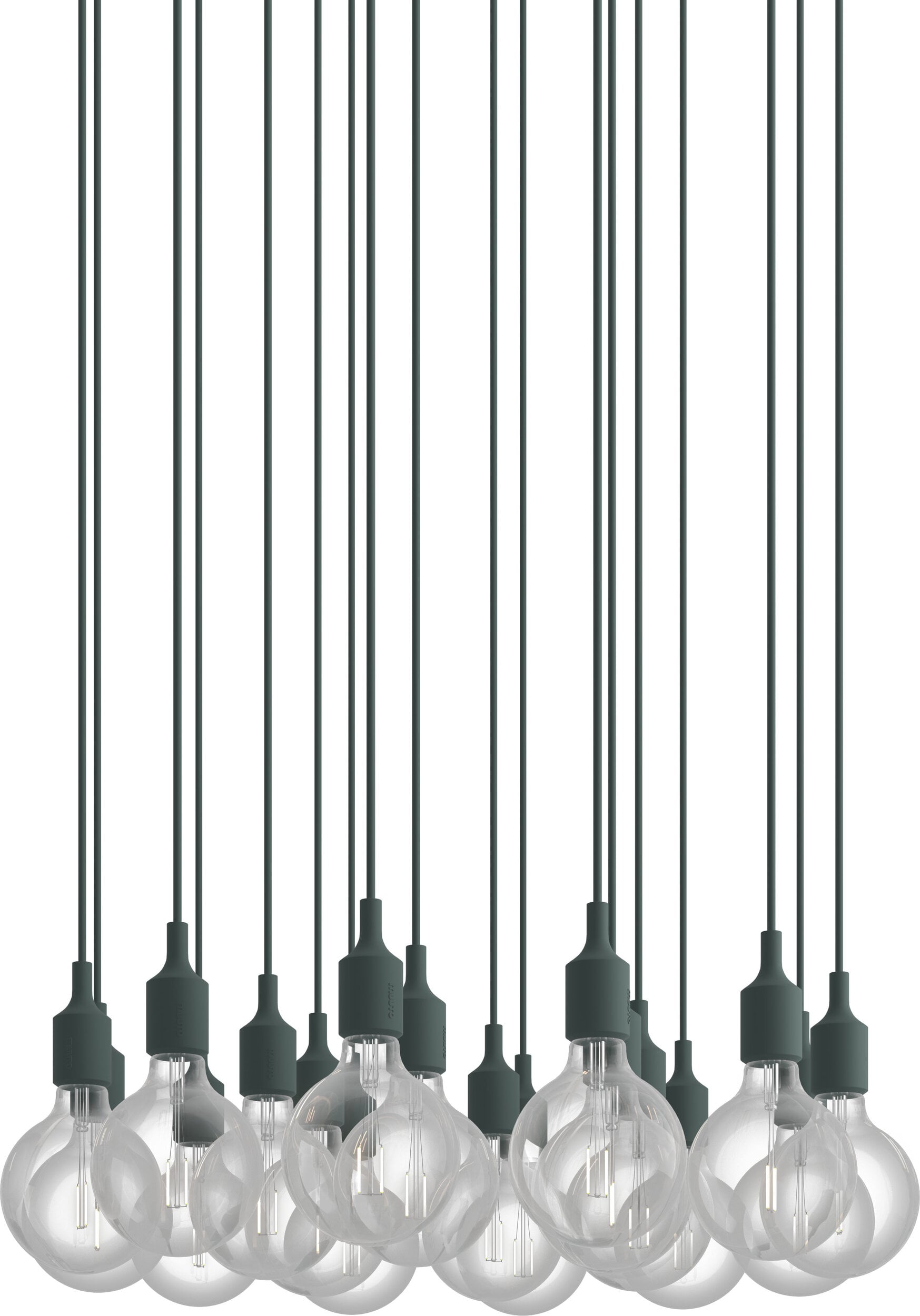 Lampa wisząca E27 18-punktowa ciemnozielona
