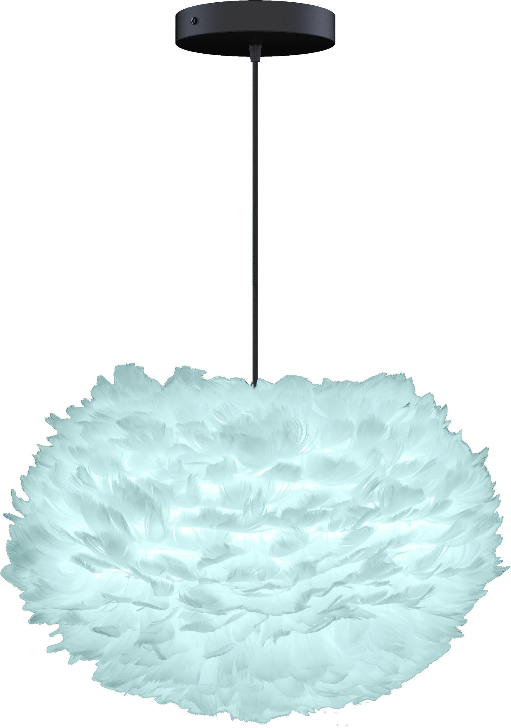 Lampa wisząca Eos 45 cm błękitna z czarnym mocowaniem