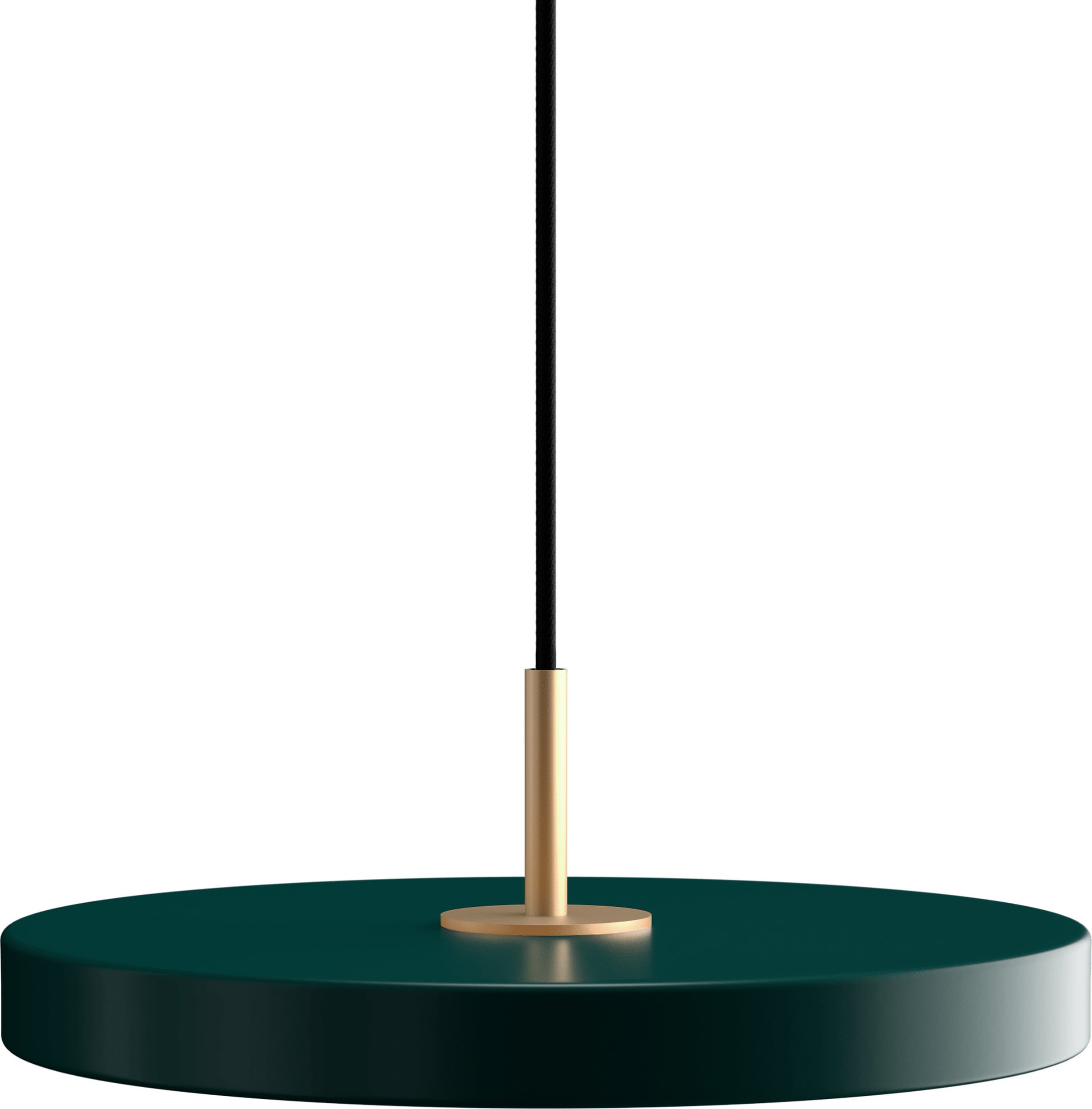 Lampa wisząca Asteria Plus 31 cm leśna zieleń ze złotym mocowaniem