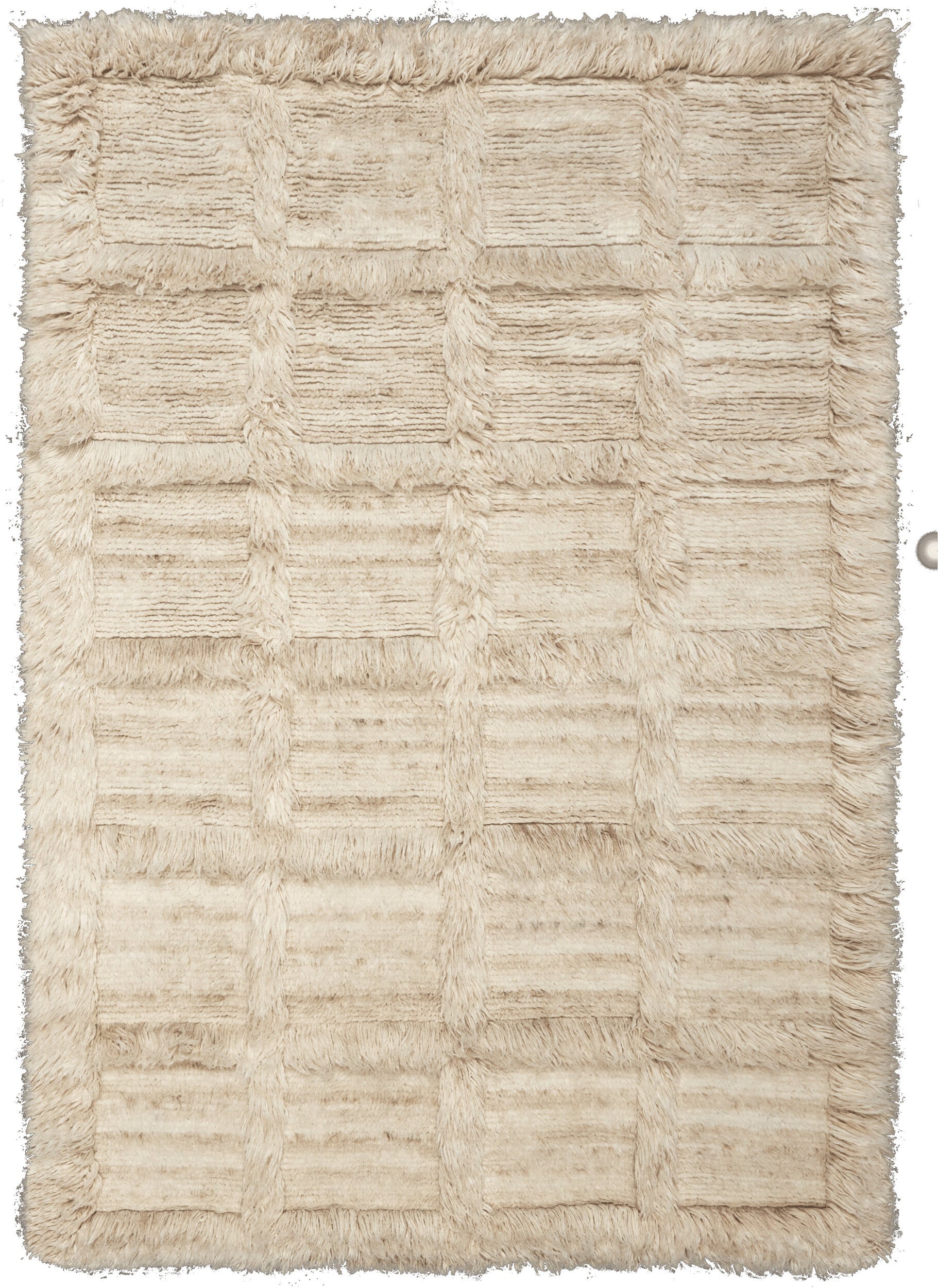 Dywan Norte w kratę 160 x 235 cm naturalny