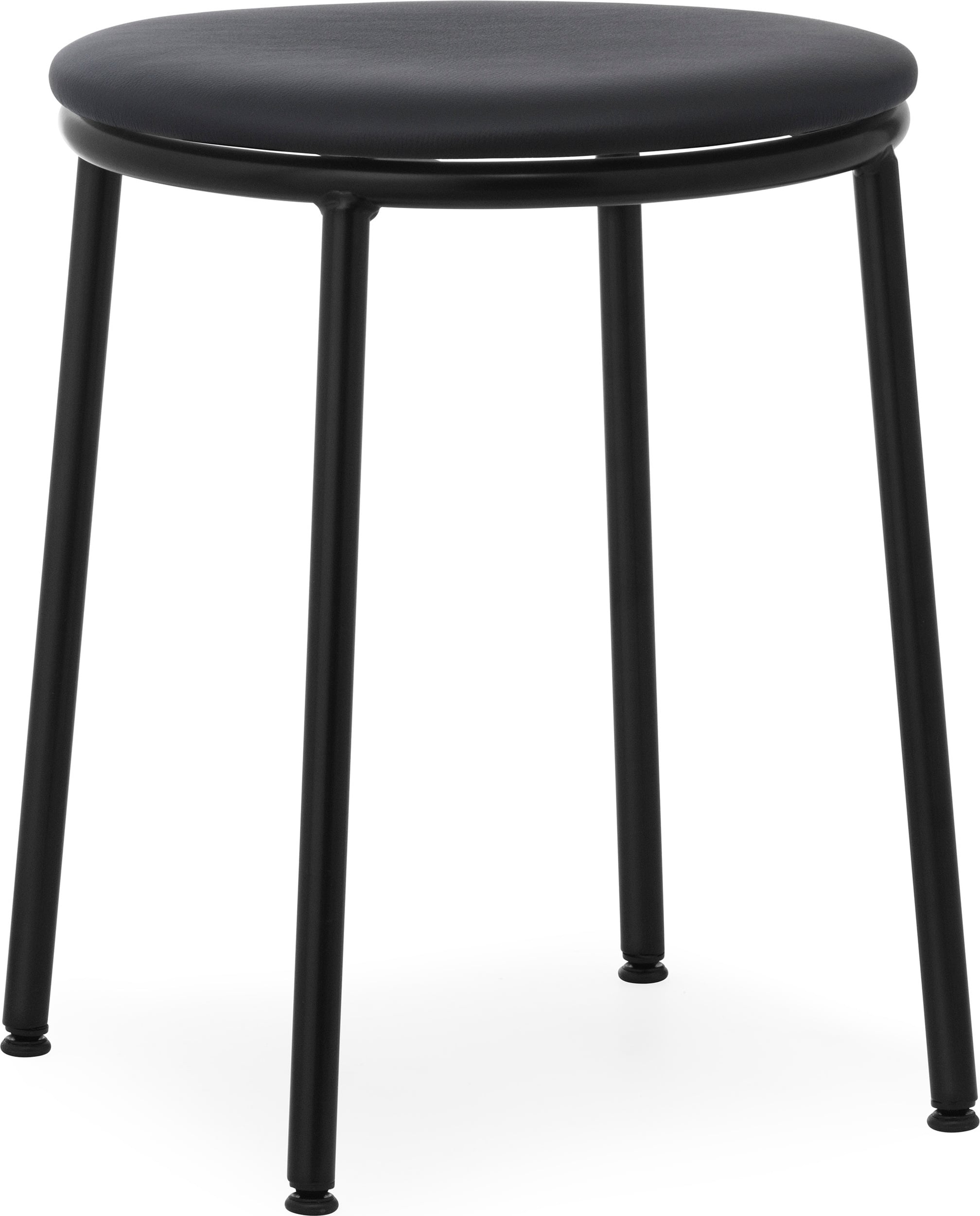 Stołek Circa Ultra Leather Black 45 cm z tapicerowanym siedziskiem