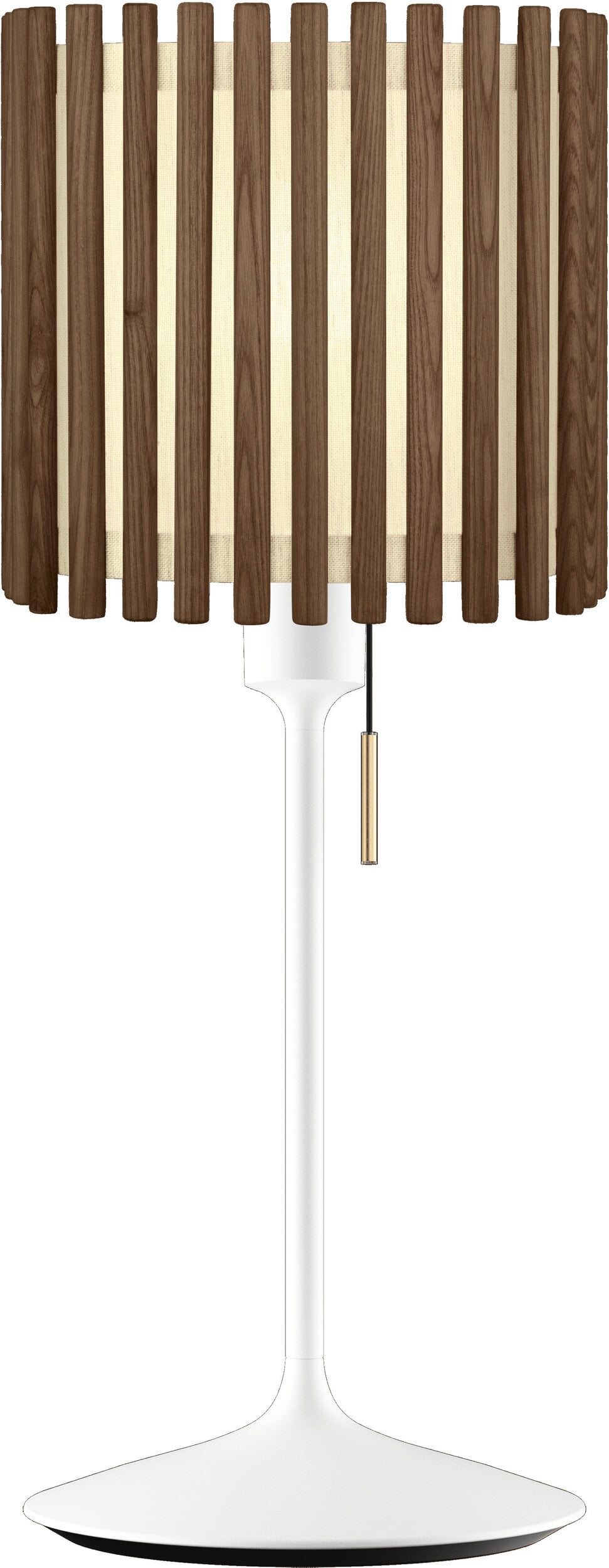 Lampa stołowa Komorebi okrągła 29 4 cm ciemny dąb z białą podstawą