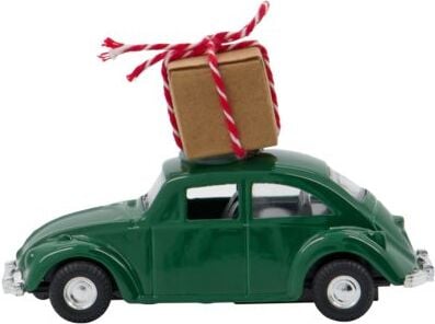 Dekoracja świąteczna Xmas samochód 8 5 cm zielony