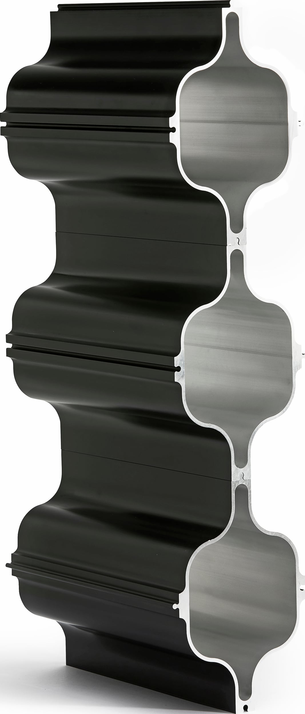 Stojak na wino Hex czarne aluminium potrójny