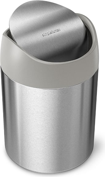 Kosz łazienkowy na śmieci Simplehuman 1 5 l szary stal matowa