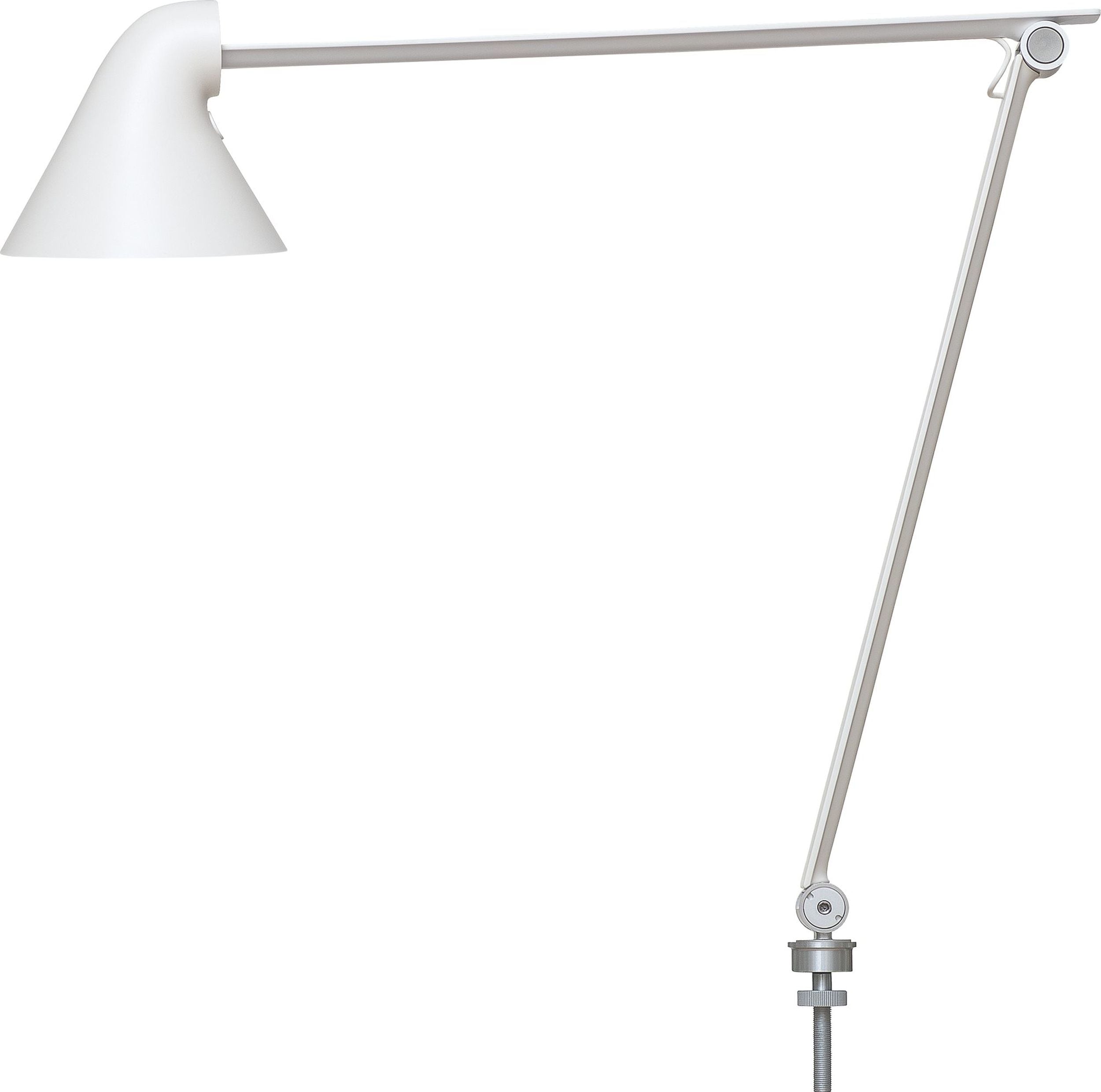 Lampa biurkowa NJP LED 3000 K biała z mocowaniem do blatu o średnicy 40 cm