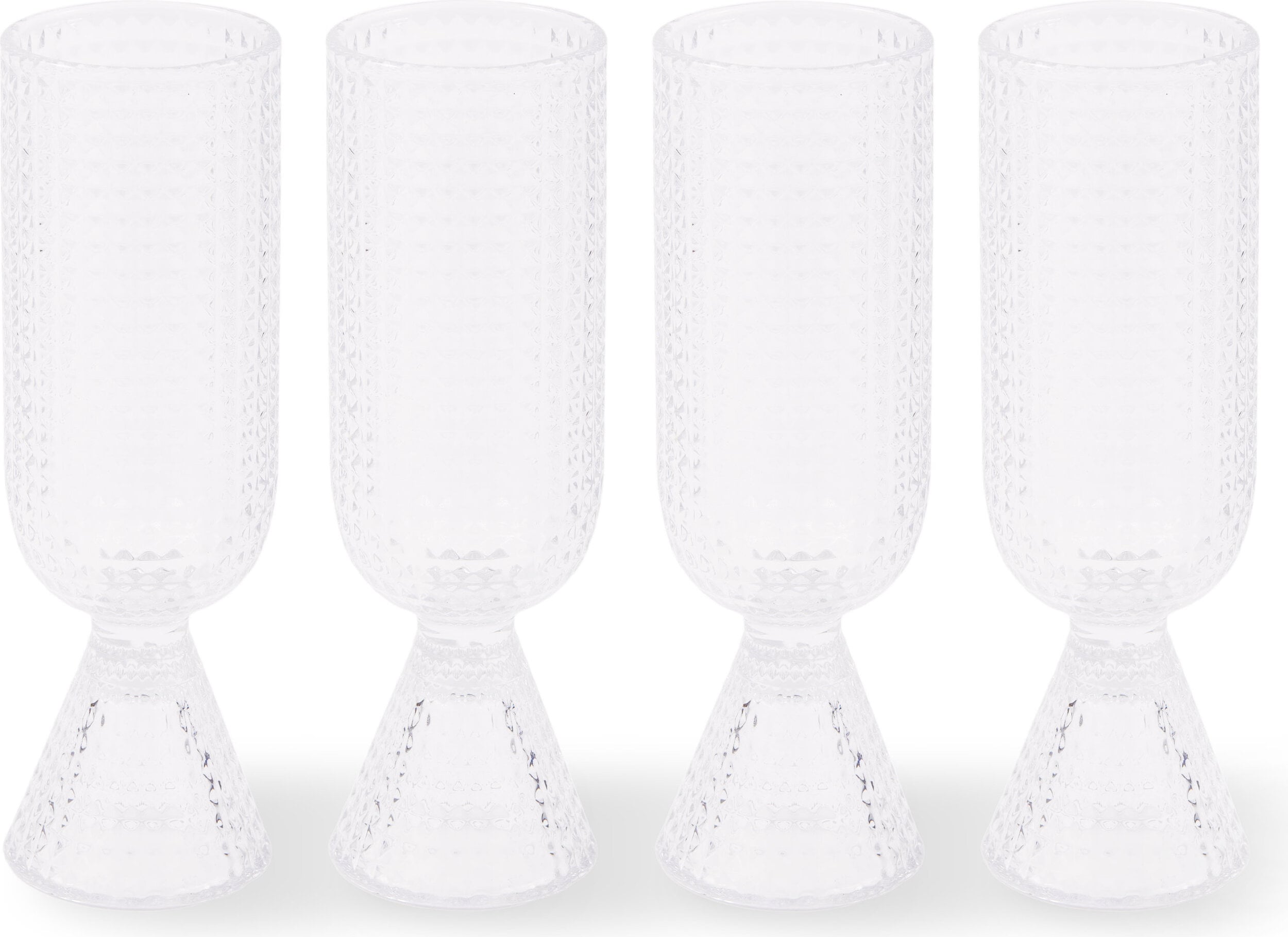Kieliszki do szampana Rooftop 220 ml transparentne 4 szt.