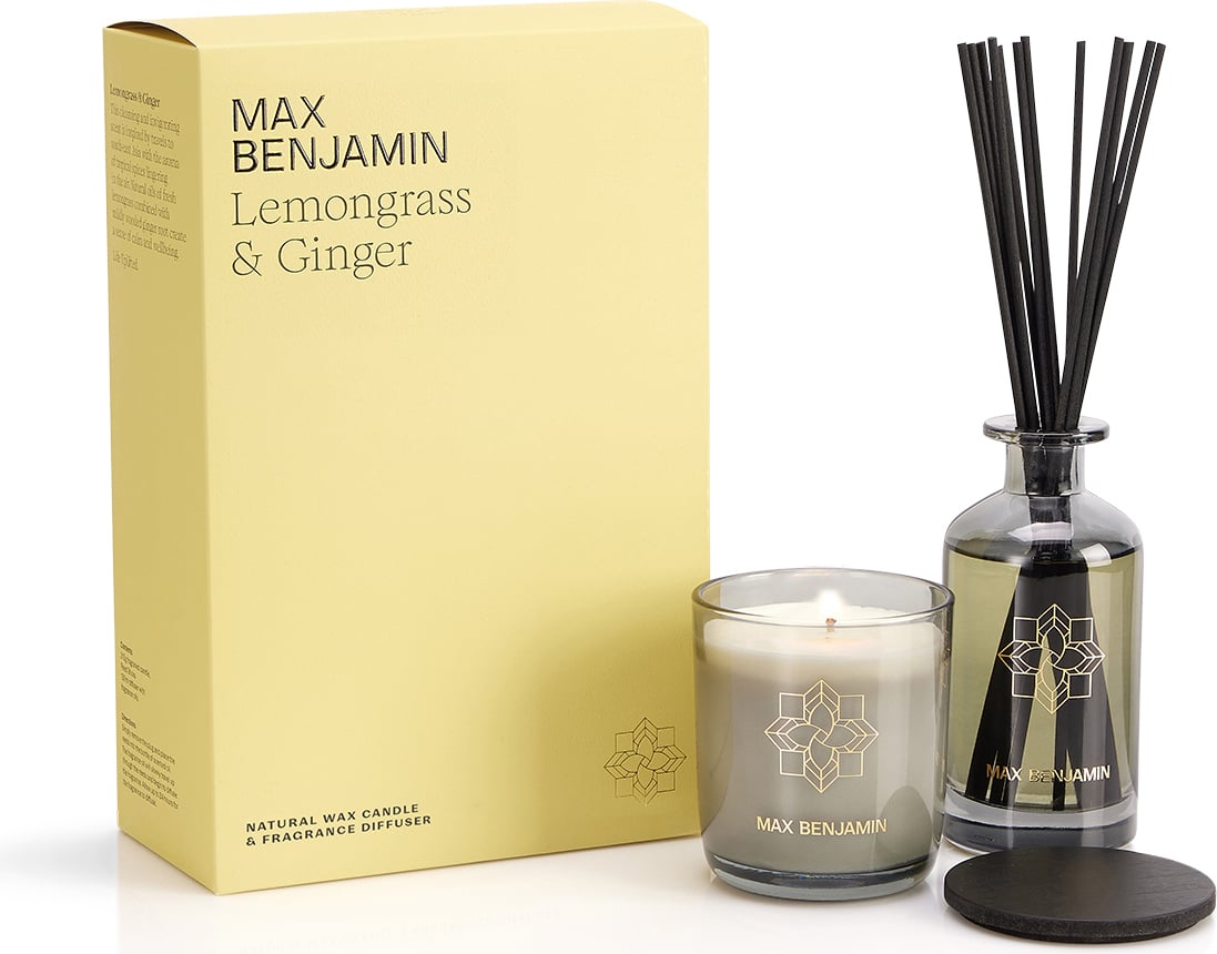 Świeca i dyfuzor zapachowy Max Benjamin Lemongrass & Ginger 2 el.