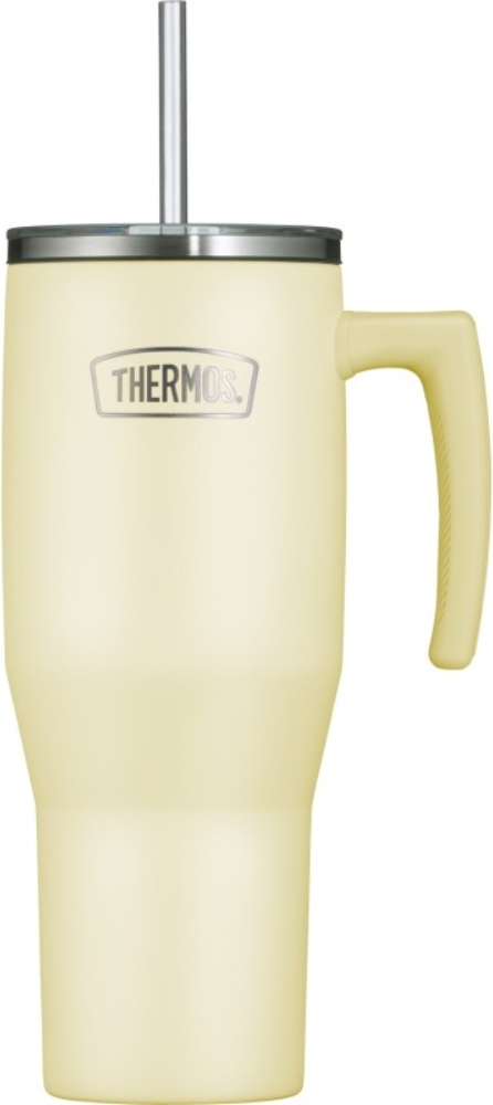 Kubek termiczny ze słomką Thermos Refreshing 1 1 l żółty mat