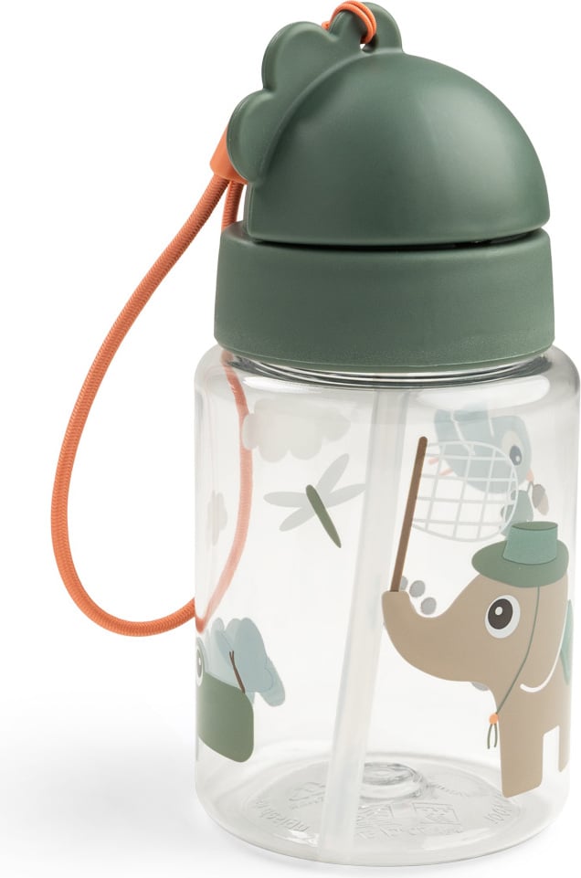Bidon ze słomką Tiny Trails 280 ml zielony