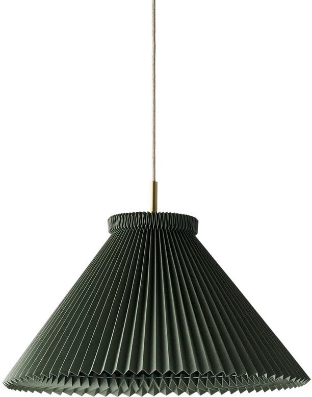 Lampa wisząca Colour Pleats 30 cm ciemnozielona z papierowym kloszem
