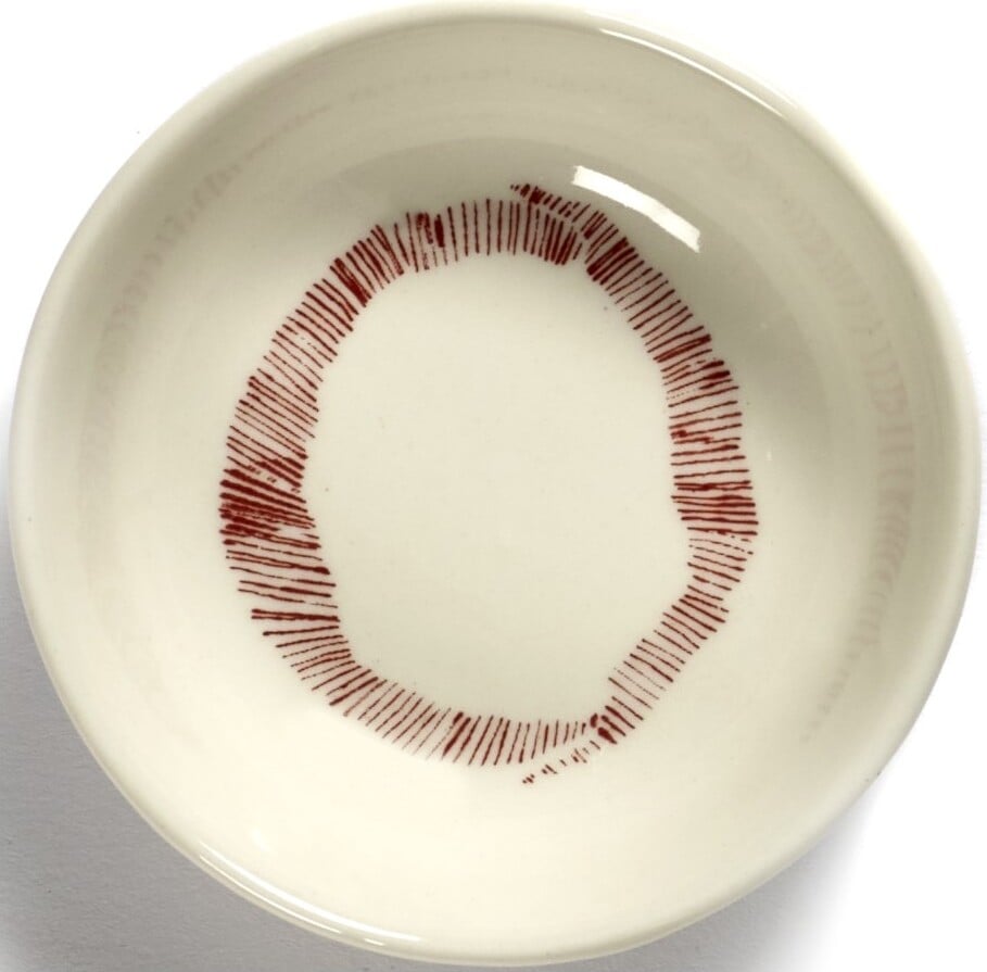 Miseczki na przekąski Feast 7 5 cm biało-czerwone 8 szt.