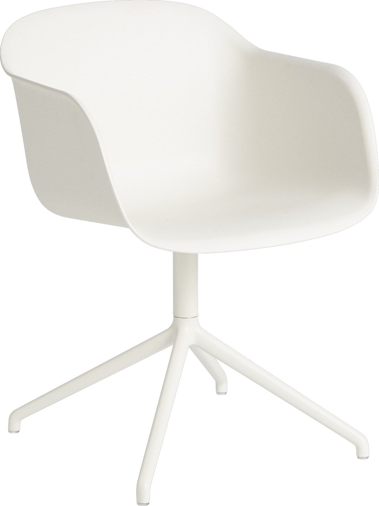 Fotel Fiber Swivel biały na aluminiowych nogach