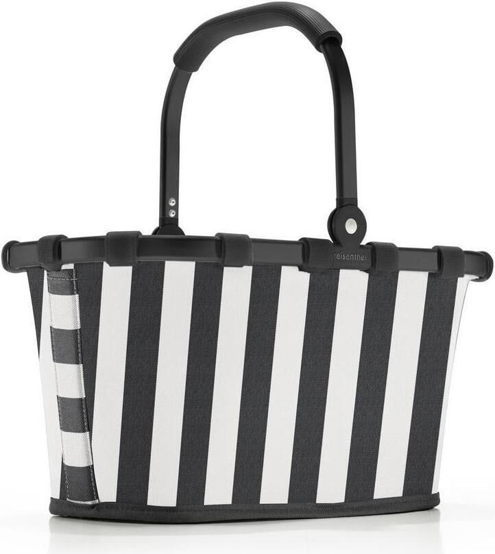 Koszyk na zakupy Carrybag XS w paski czarno-biały z recyklingu