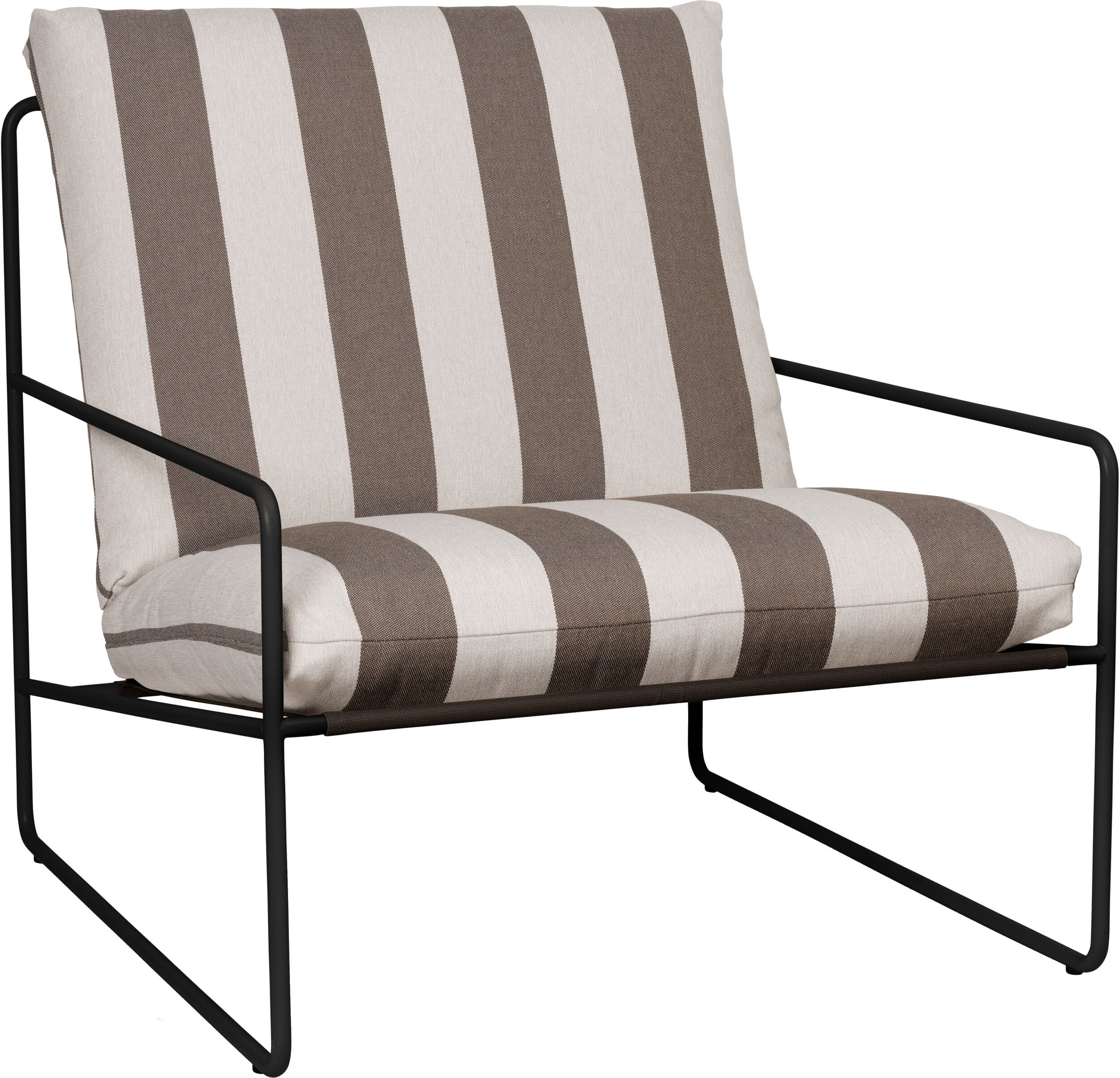 Fotel ogrodowy Desert Stripe z czarną ramą