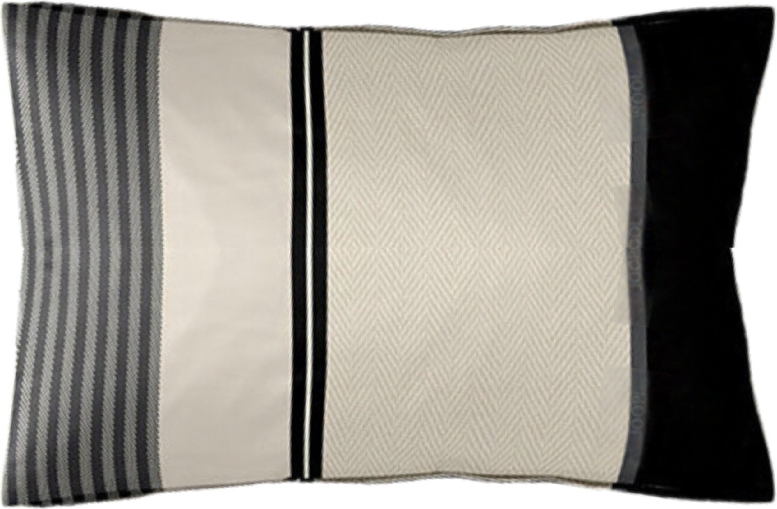 Poszewka na poduszkę Herringbone Stripes 40 x 80 cm Black z bawełny satynowej