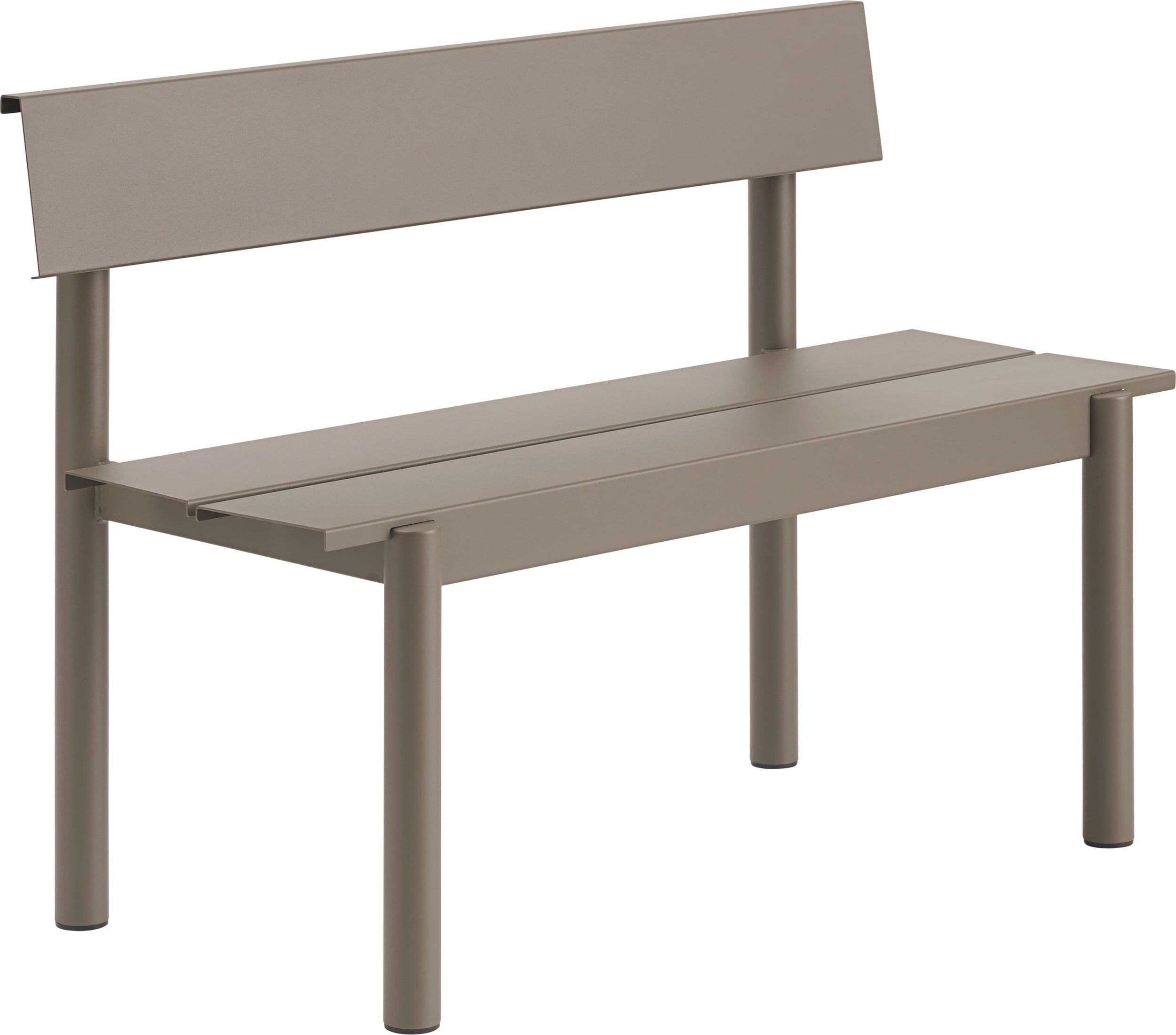Ławka ogrodowa z oparciem Linear Steel 110 cm jasnobrązowa