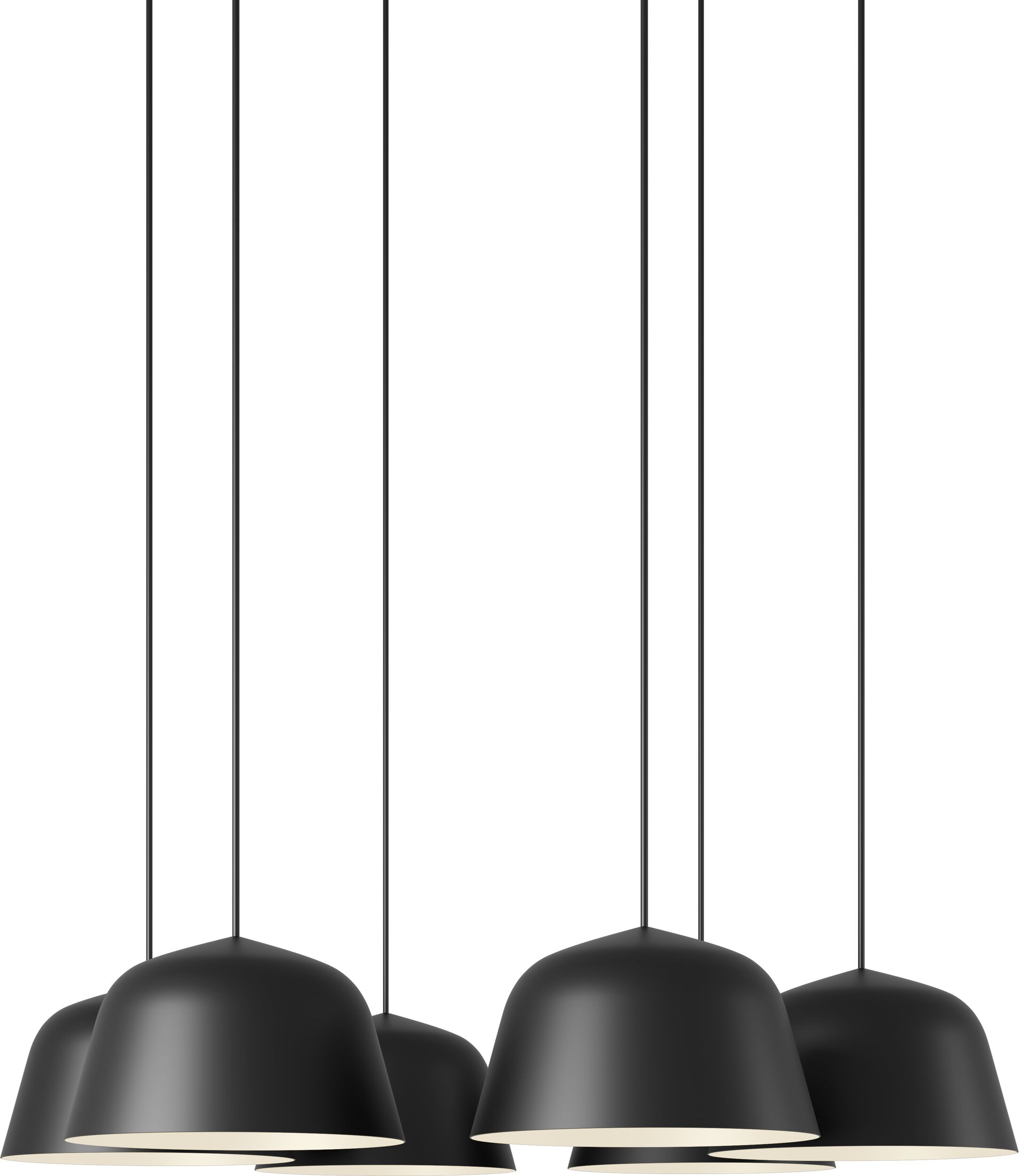 Lampa wisząca z 6 kloszami Ambit czarna