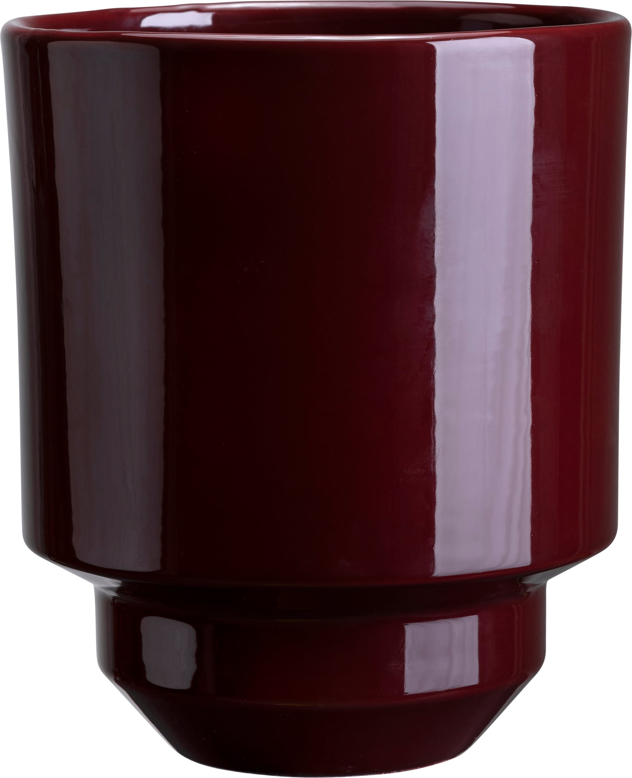 Osłonka na doniczkę Hoff 18 cm burgundowa szkliwiona