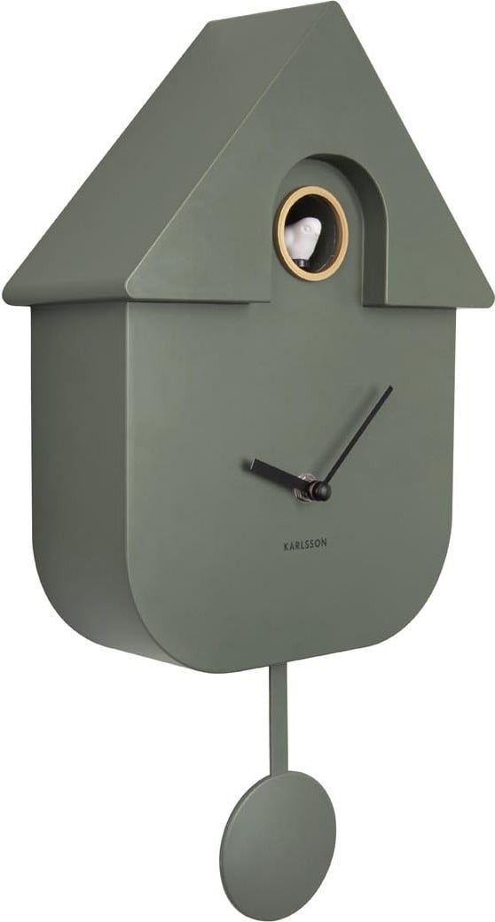Zegar ścienny z kukułką Modern Cuckoo leśna zieleń