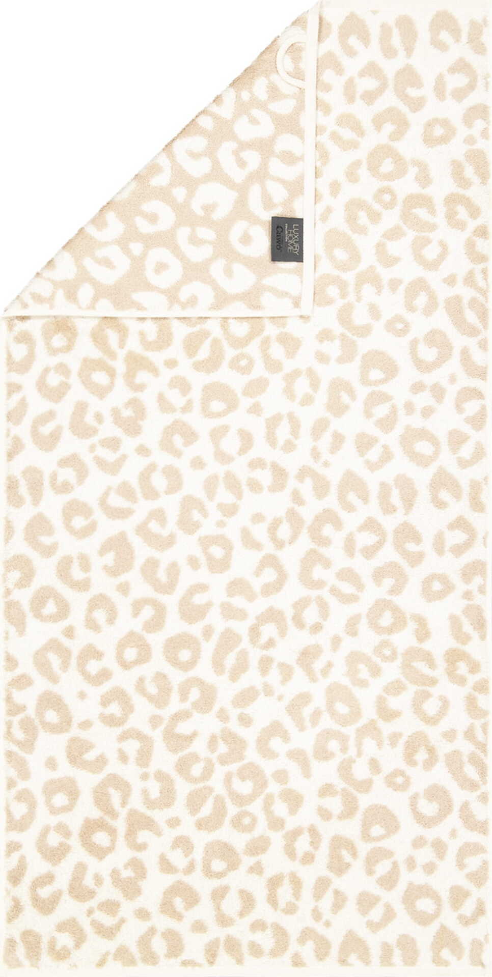 Ręcznik do rąk Two-Tone Leo w panterkę 30 x 50 cm naturalny