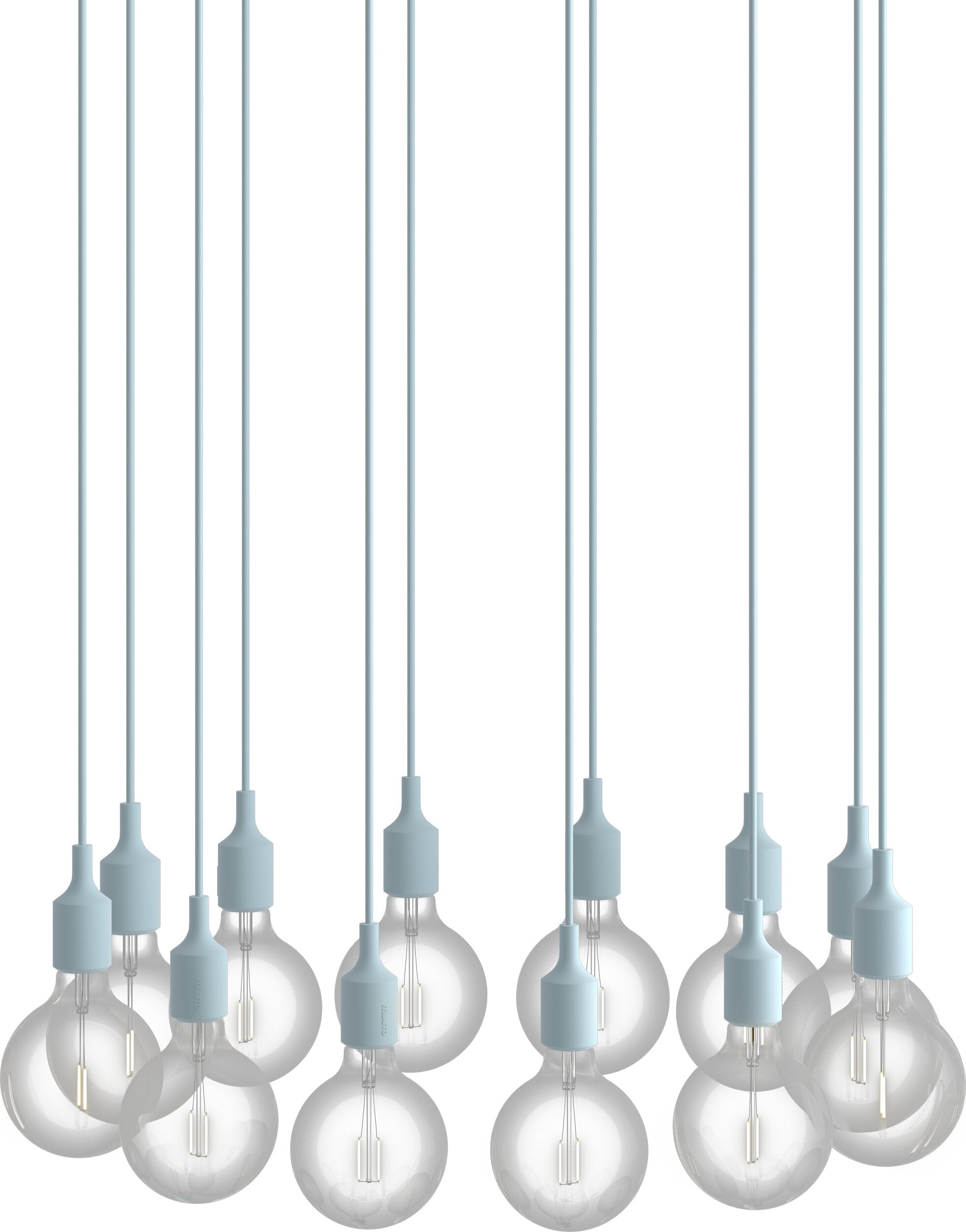 Lampa wisząca E27 12-punktowa jasnoniebieska