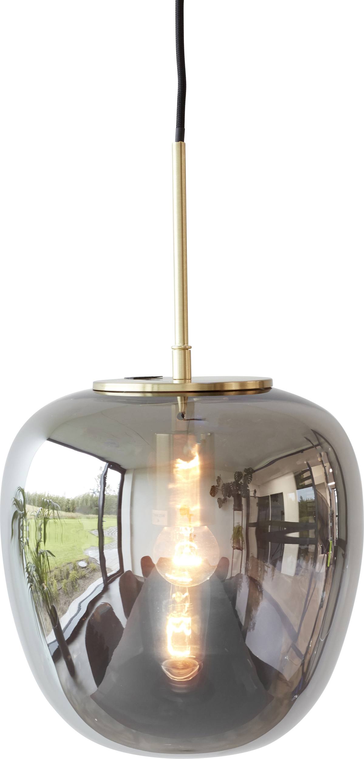 Lampa wisząca Hübsch 30 cm szara szklana