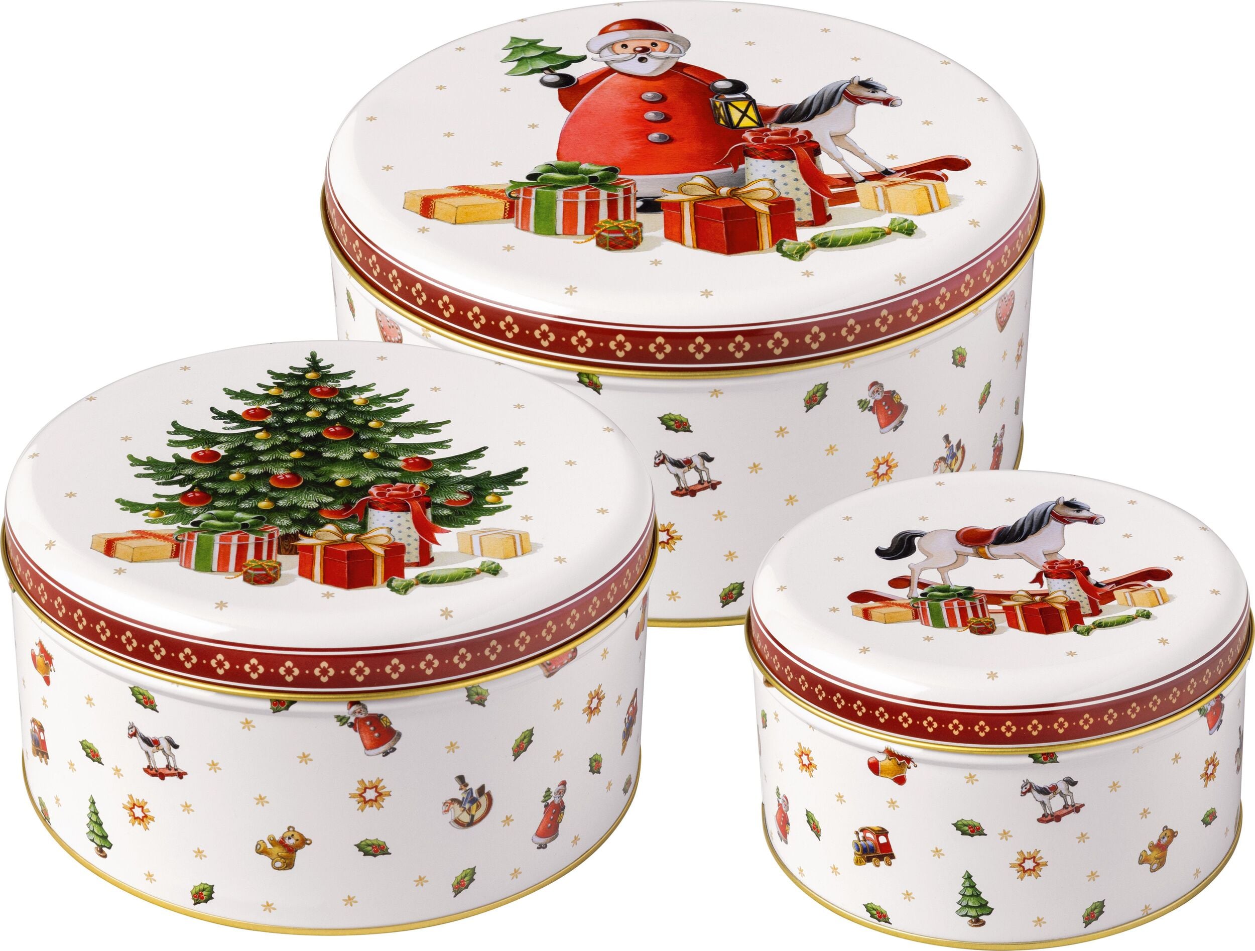 Pojemniki na ciastka Winter Collage Accessoires białe 3 szt.