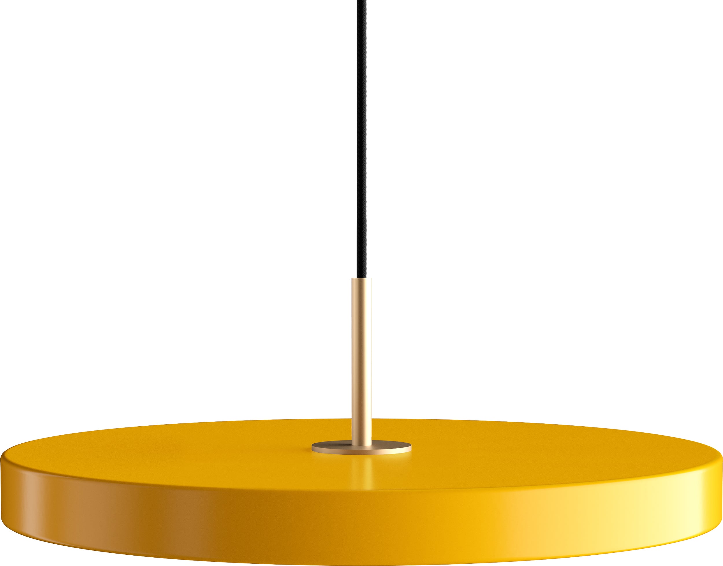 Lampa wisząca Asteria żółta ze złotym mocowaniem