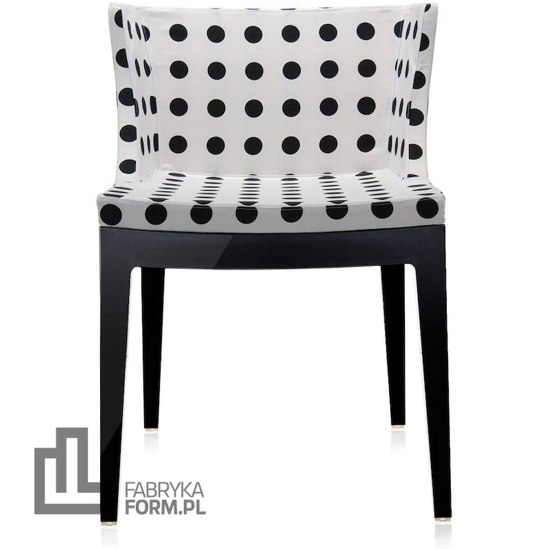 Krzesło Mademoiselle czarny korpus czarne grochy