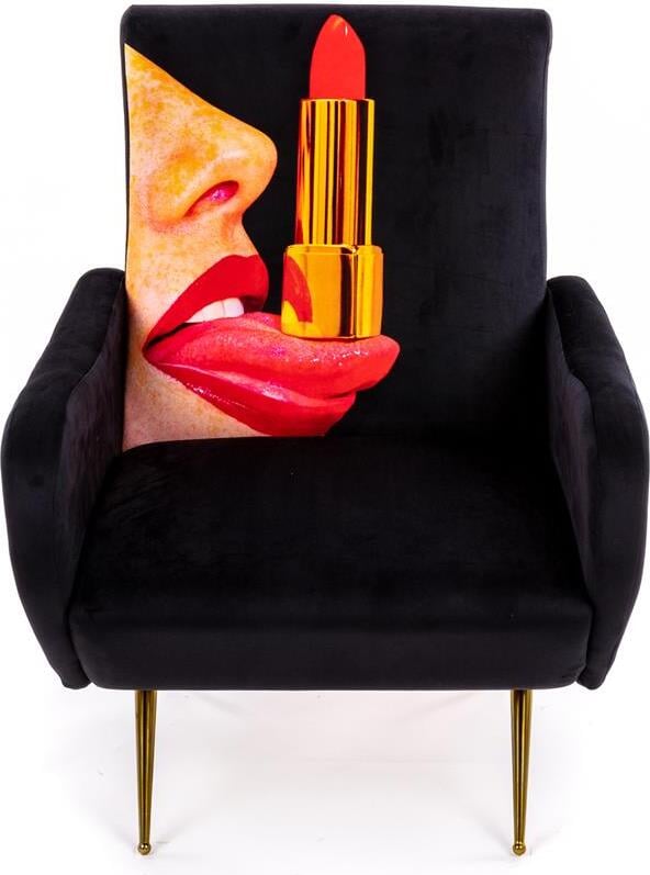 Fotel z wysokim oparciem Seletti Wears Toiletpaper Tongue