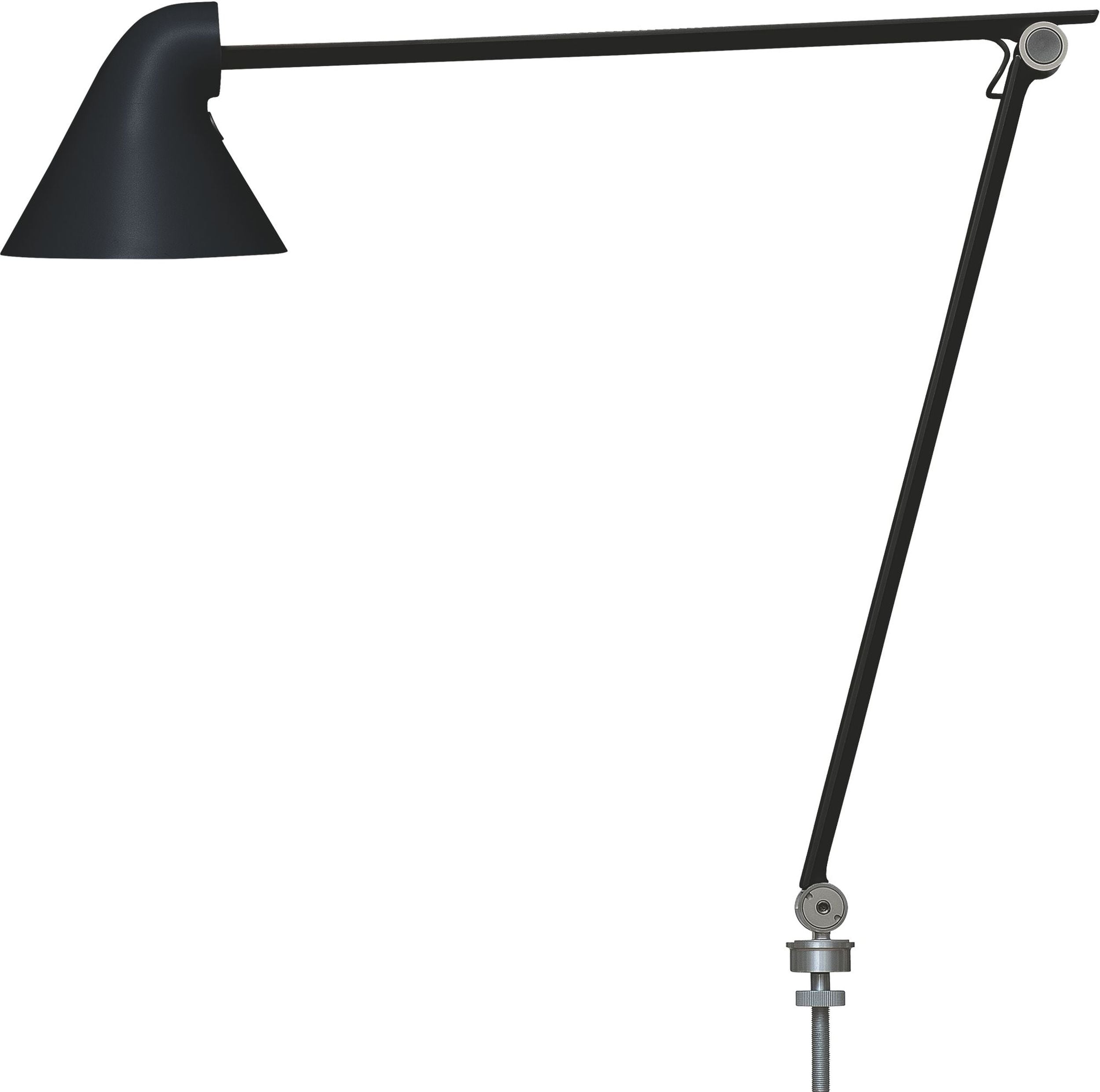 Lampa biurkowa NJP LED 3000 K czarna z mocowaniem do blatu o średnicy 10 cm