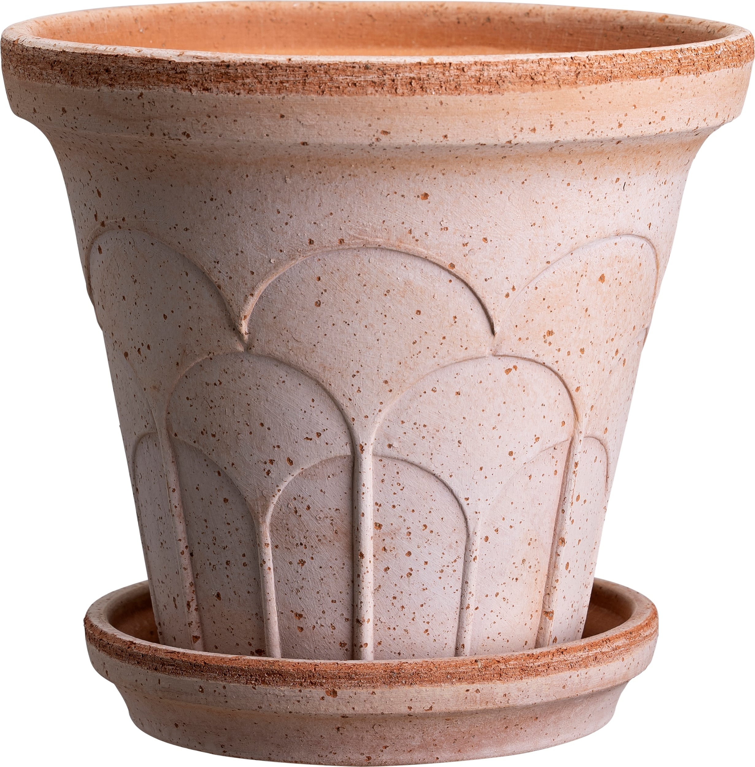 Doniczka z podstawką Fleur 16 cm różowa