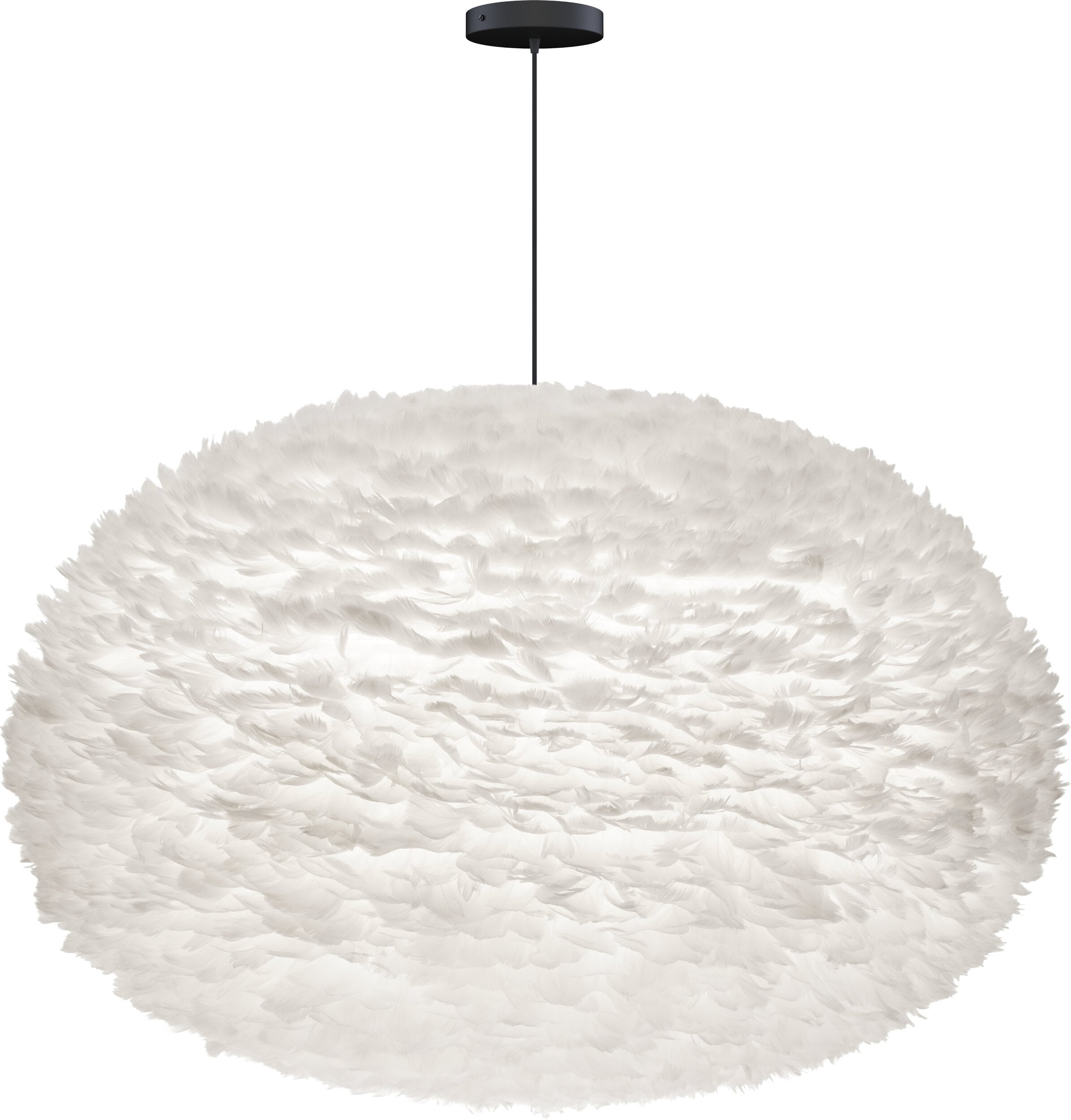 Lampa wisząca Eos XXL biała z czarną rozetą